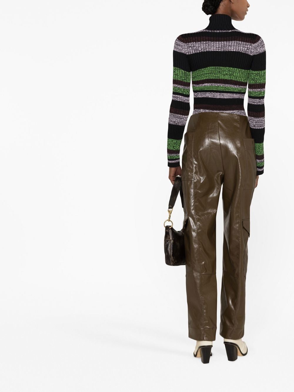glossy faux-leather trousers - 4