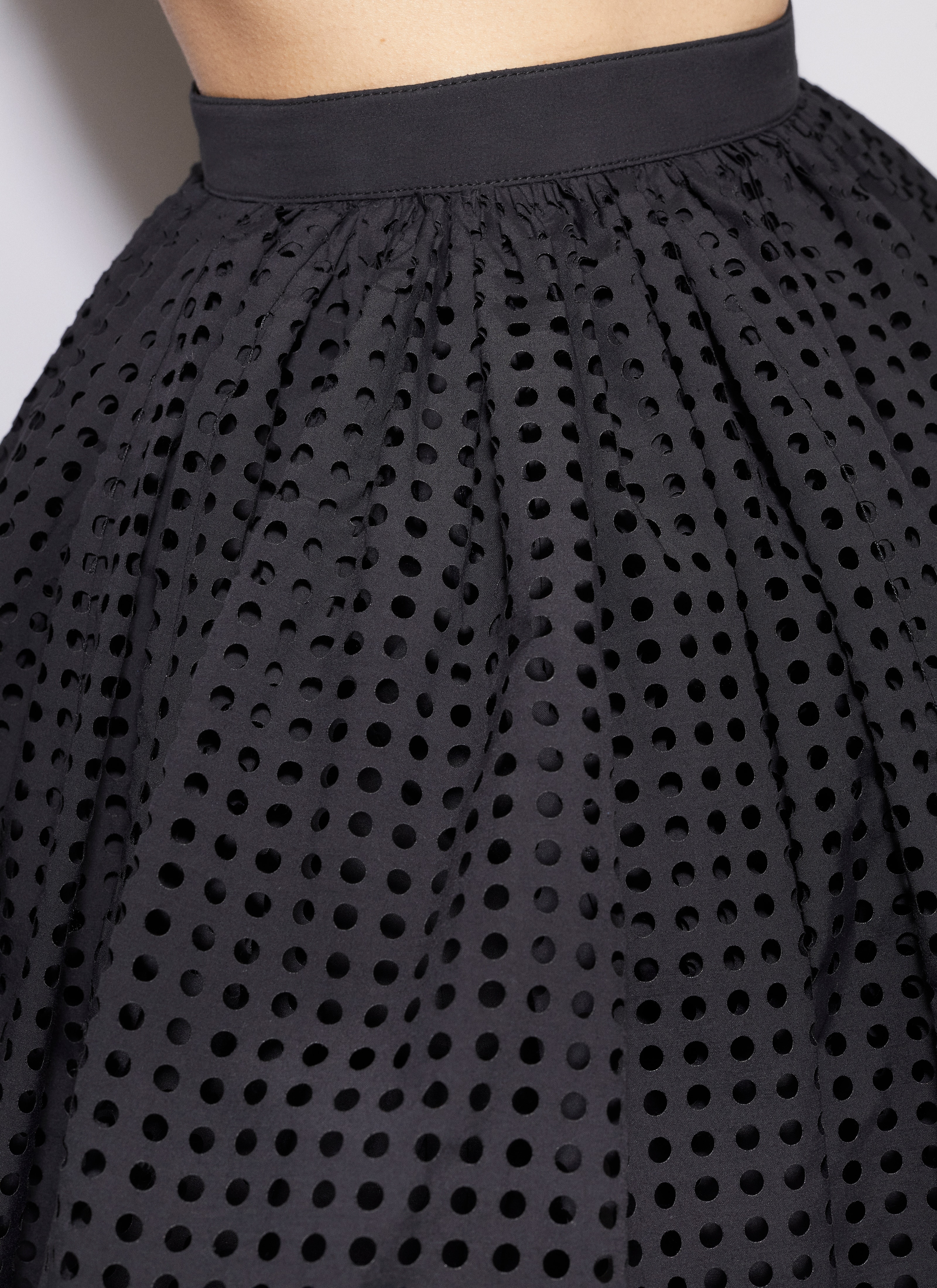 BUBBLE SKIRT IN PERFORATED POPLIN - 5