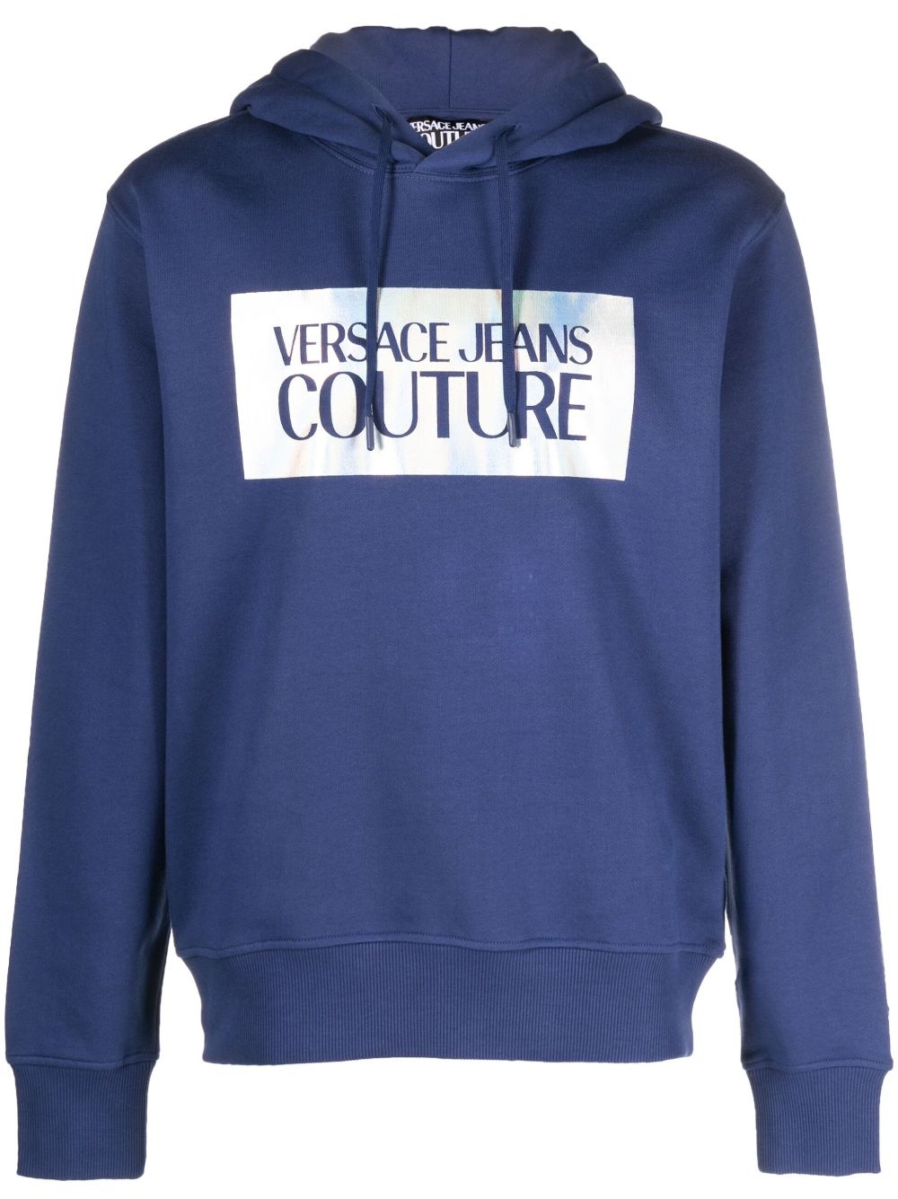 logo-print cotton hoodie - 1