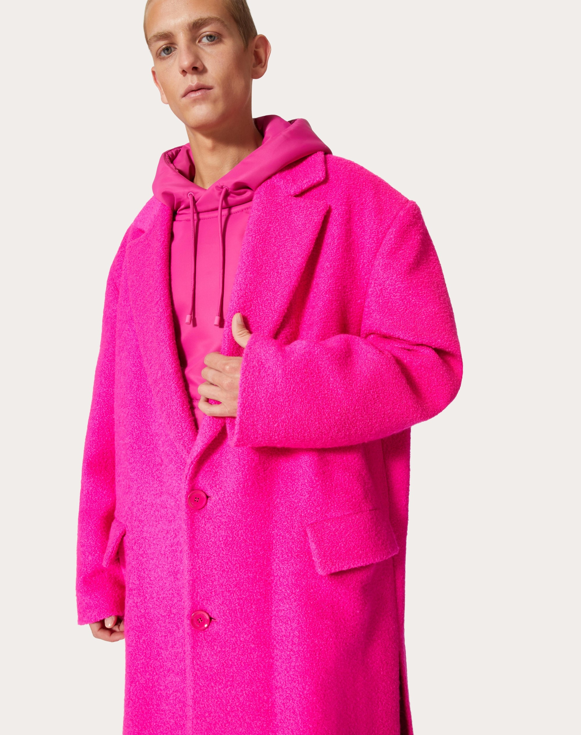 SINGLE-BREASTED WOOL COAT - 5