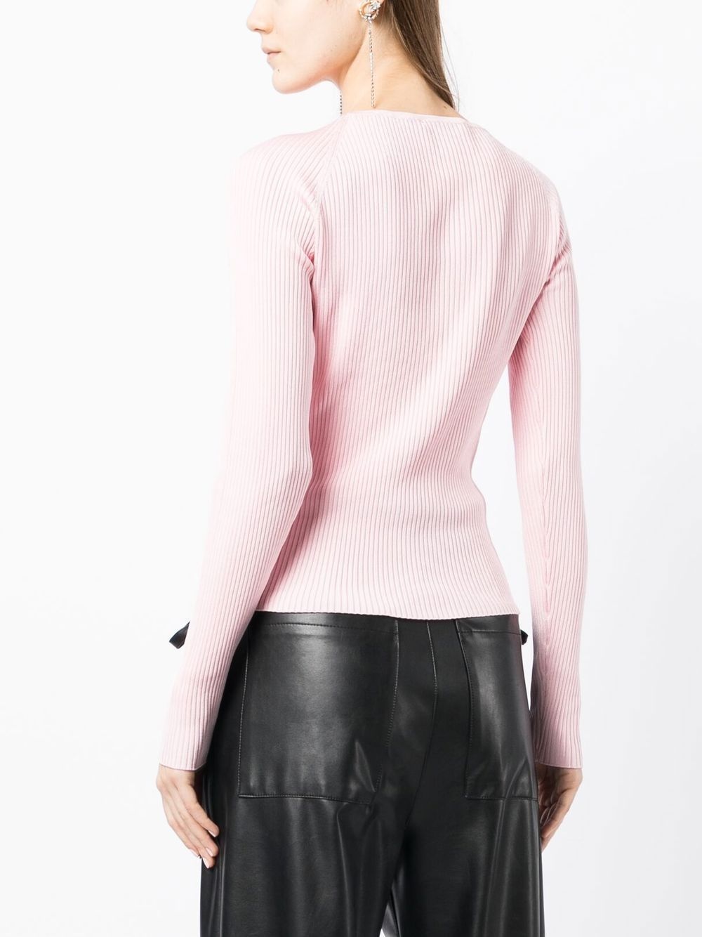 cut out-detail ribbed jumper - 4