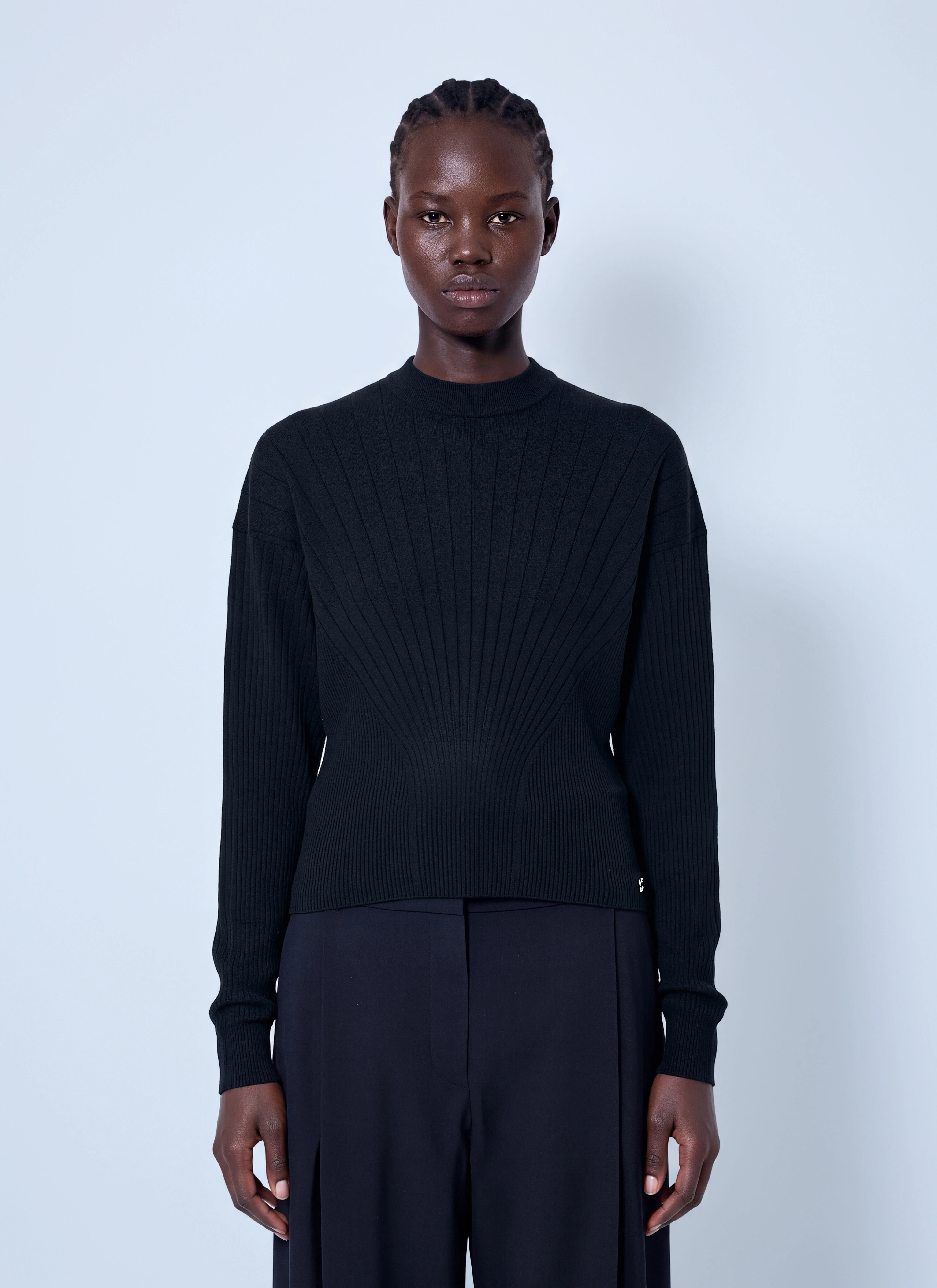 Ribbed Knit Sweater - 1