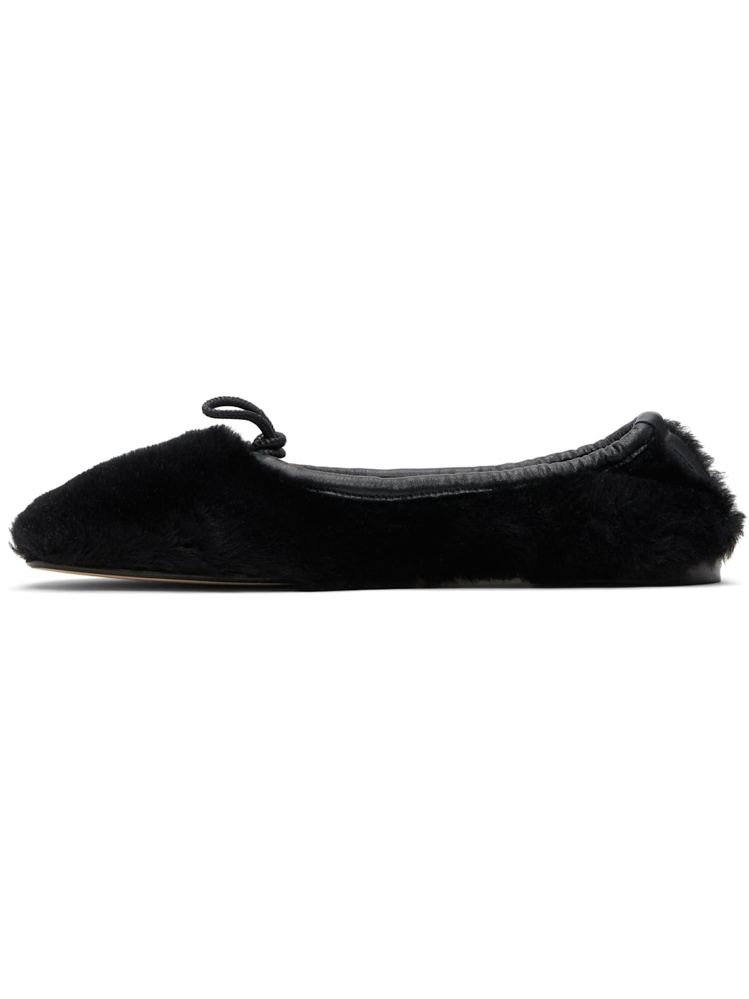 Black Puntera Shearling Ballerina Flats - 3