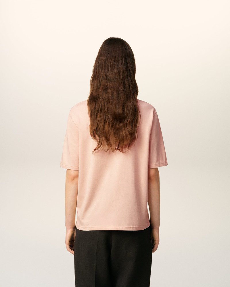 AMI Paris PINK COTTON AMI DE COEUR COSY FIT T-SHIRT outlook