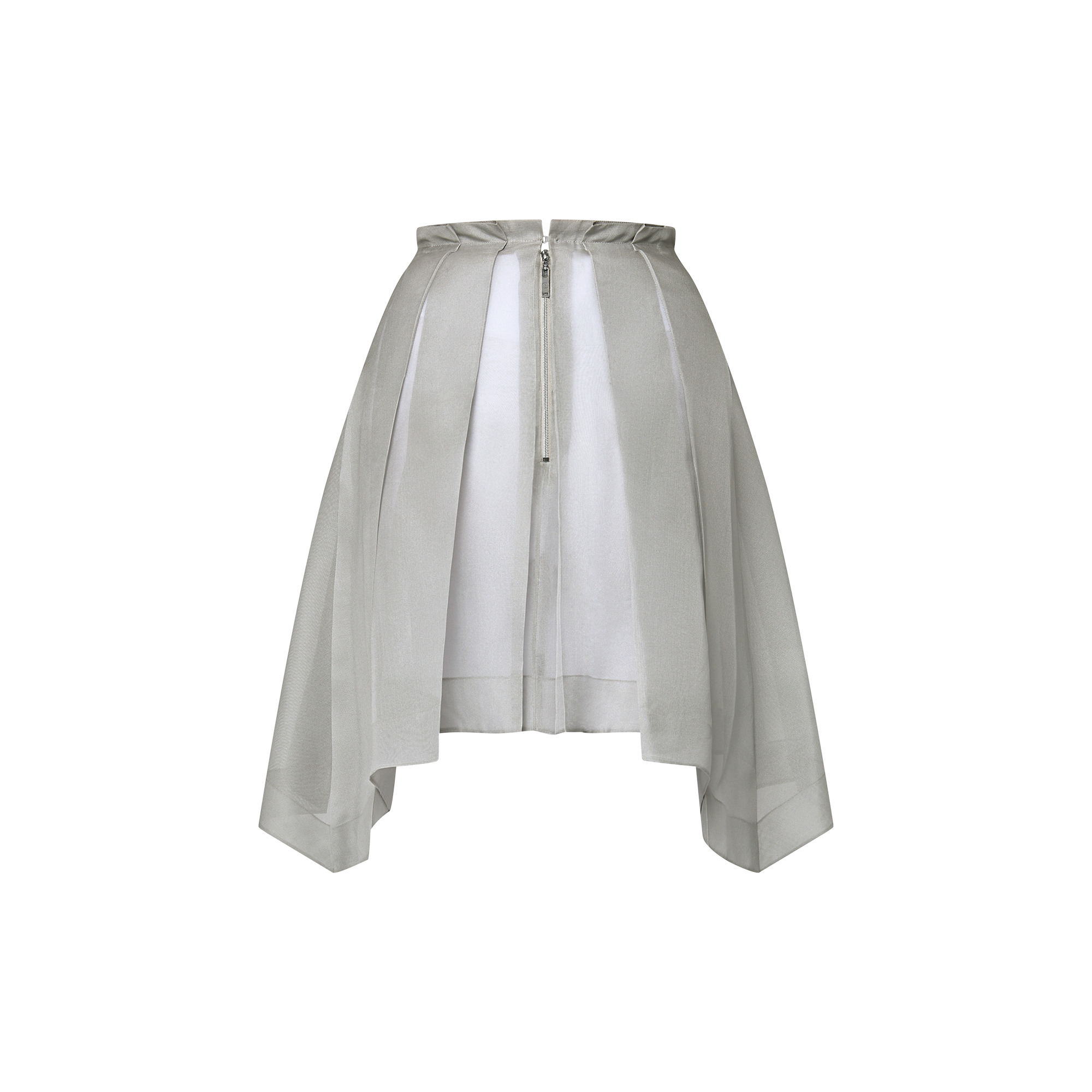 Asymmetrical Box Pleat Gauze Skirt - 2