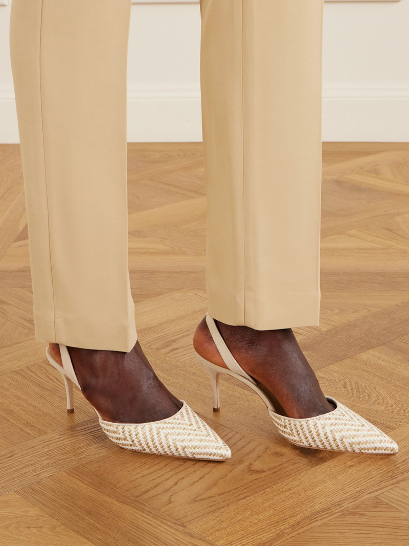 Manolo Blahnik Carolyne Raffia Slingback Pumps outlook