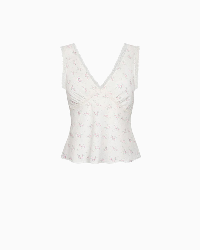 The Iris Tank: French Blossom Cotton Voile - 1