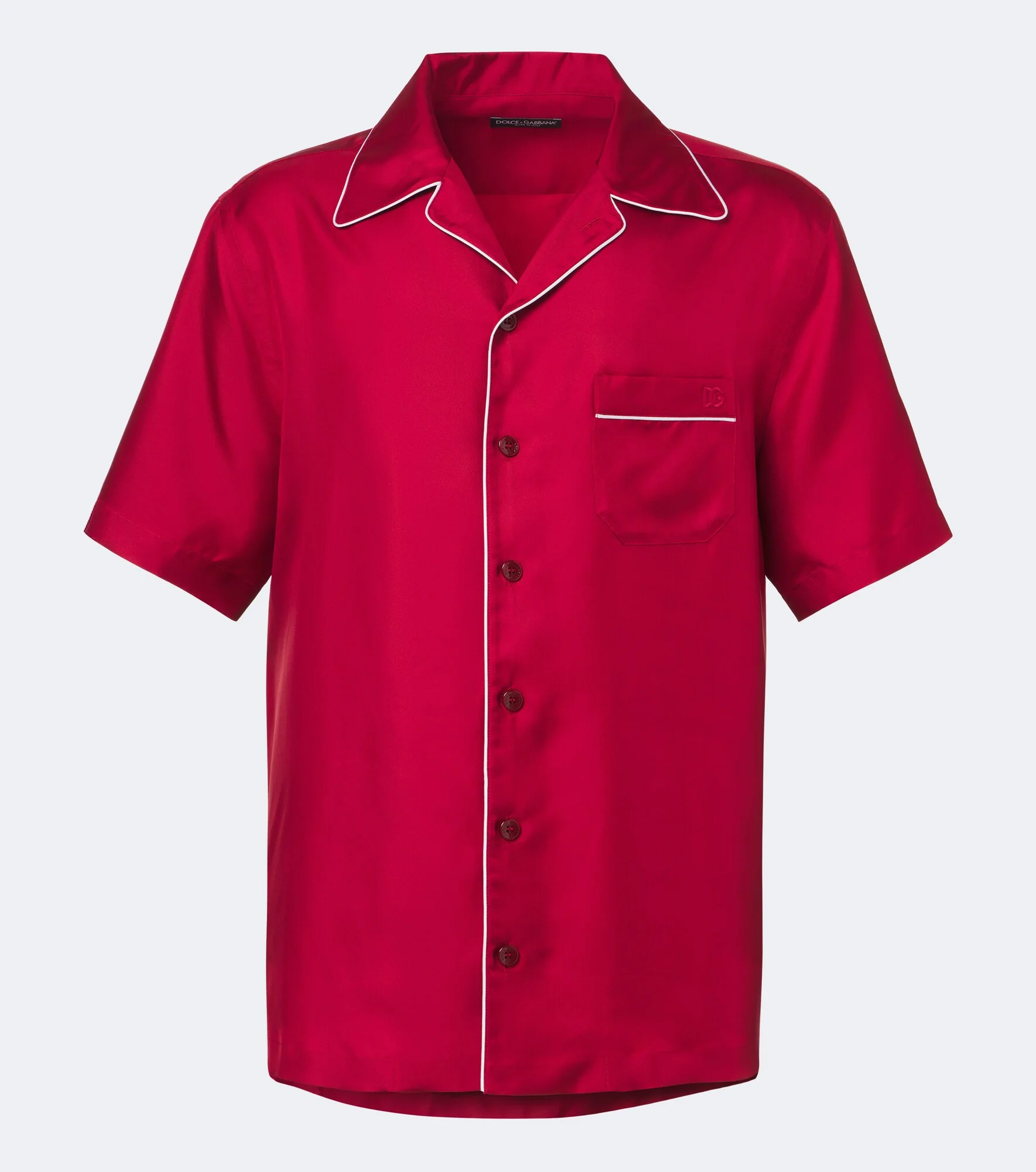 Silk satin bowling shirt - 1