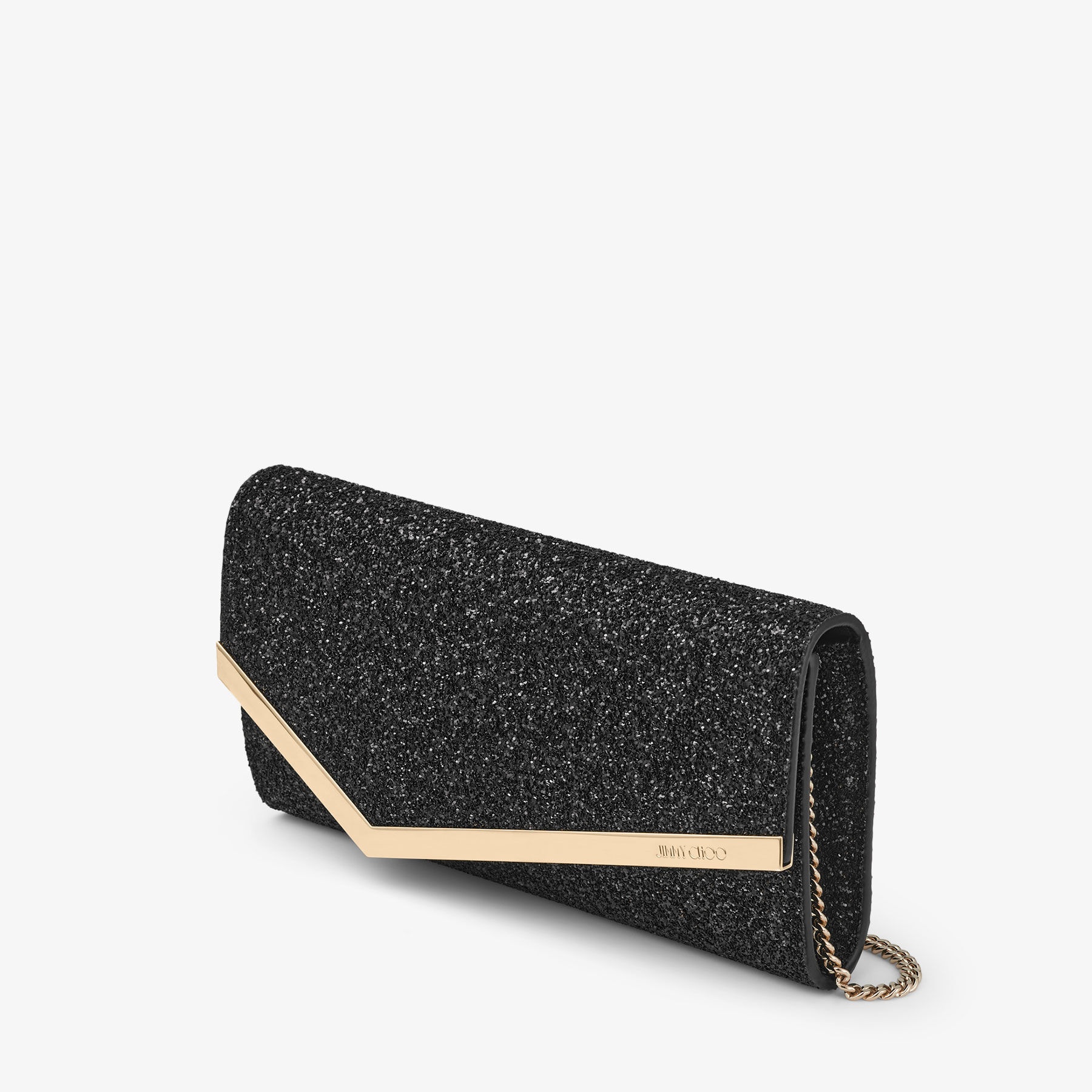 Emmie
Black Glitter Fabric Clutch Bag - 3