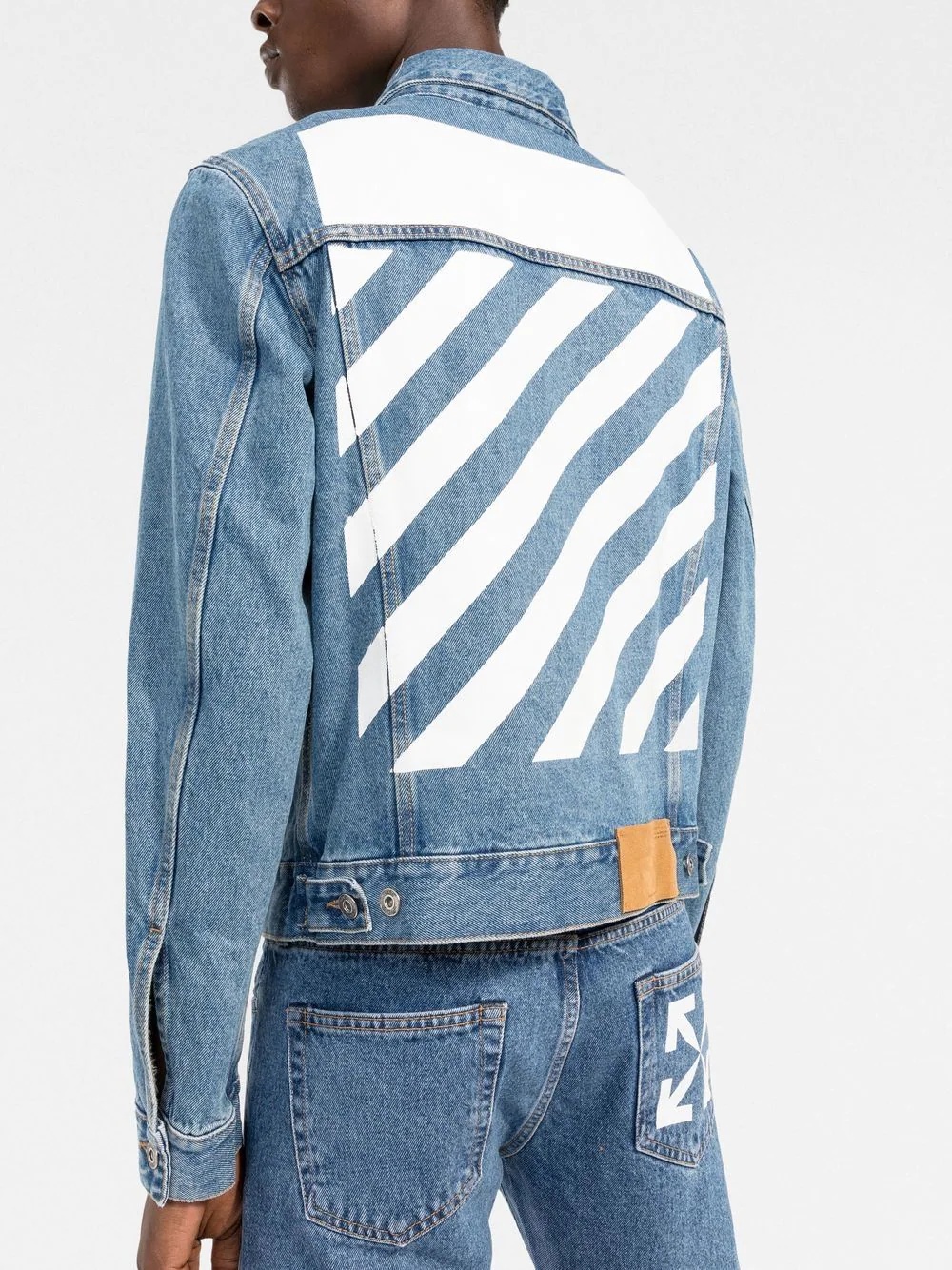 Diag-stripe denim jacket - 3