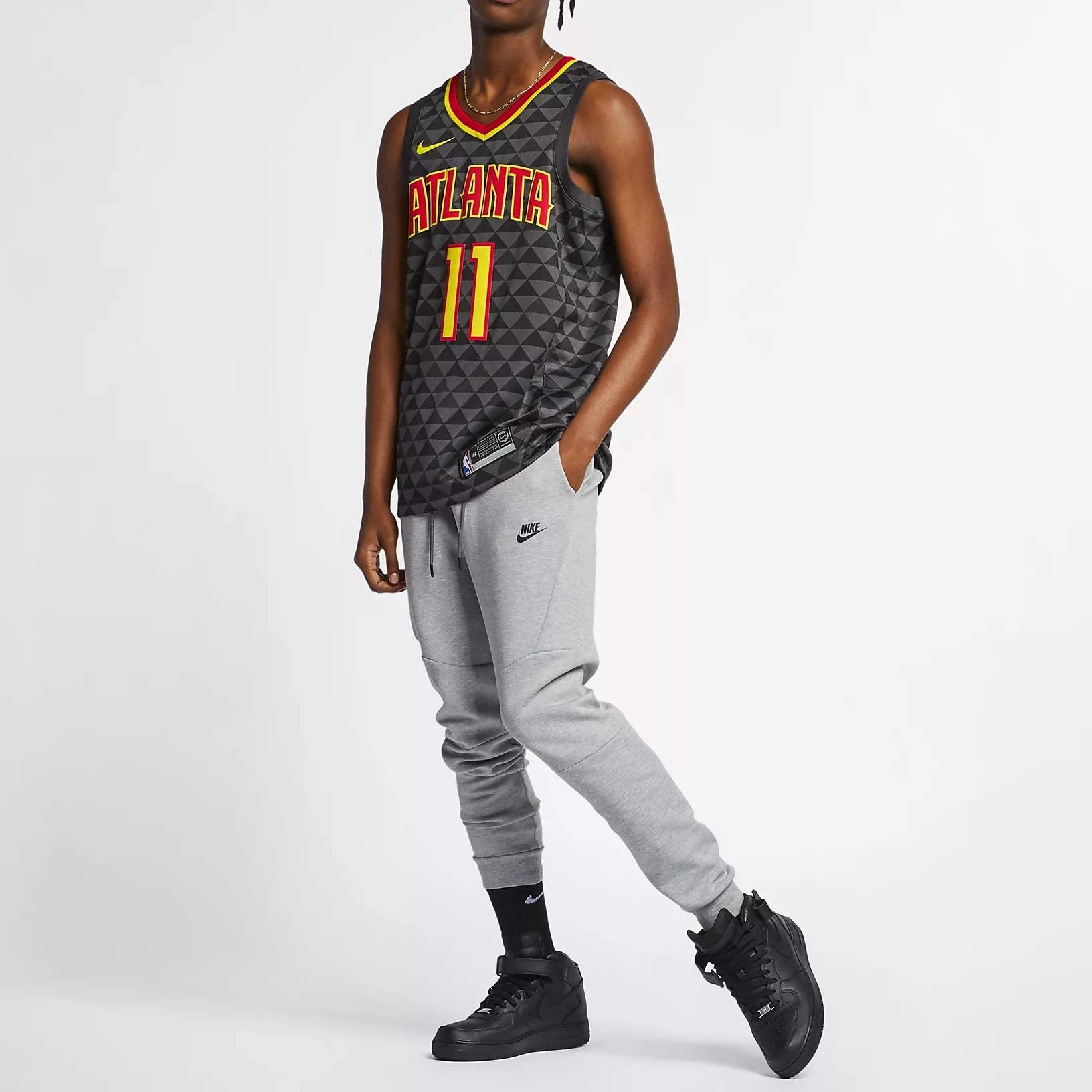 Nike NBA Large Atlanta Hawks Basketball Jersey/Vest Black 864457-017 - 3