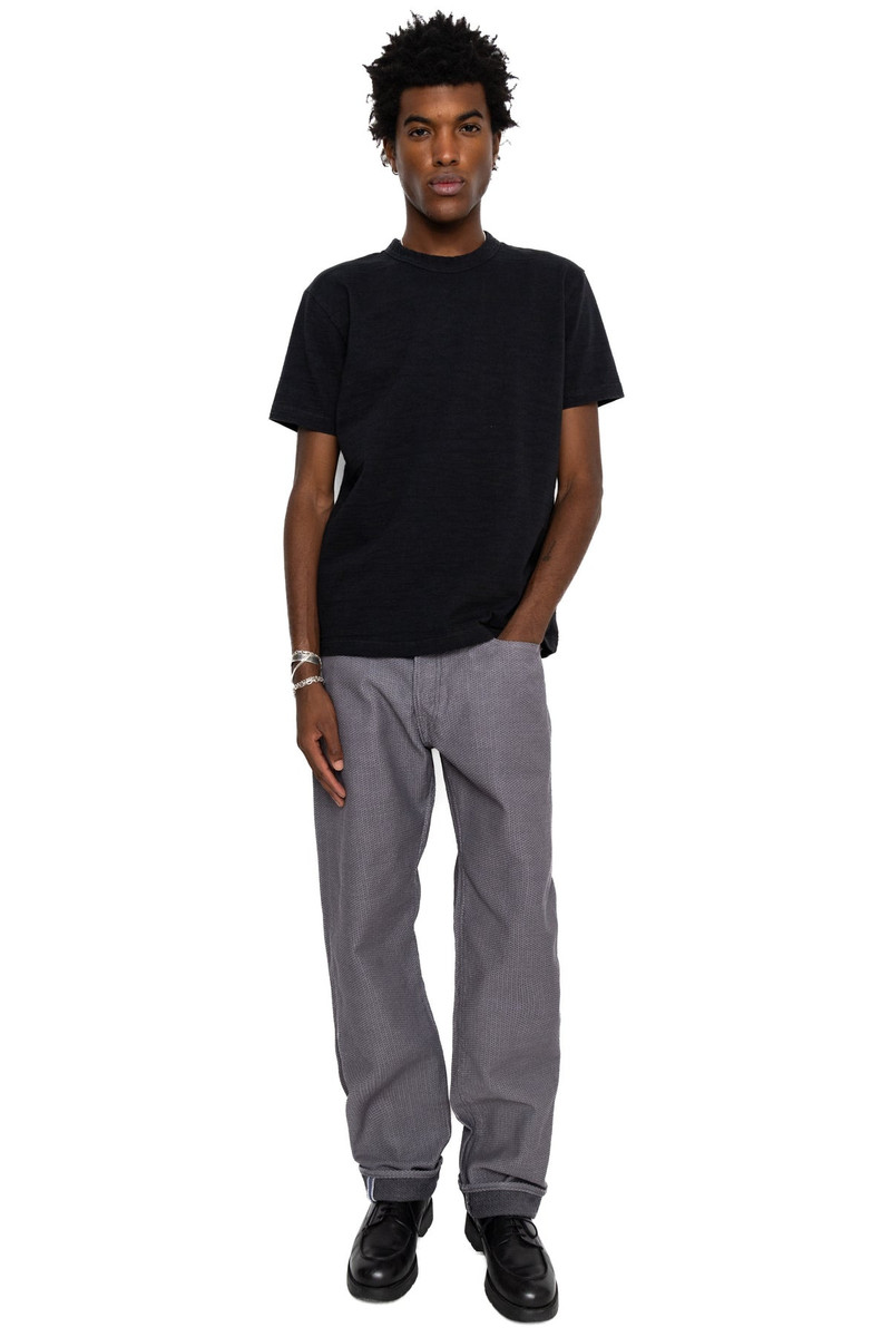 1178-GRY 12oz Sashiko 5P Pants Regular Fit - Heather Grey x Black 3