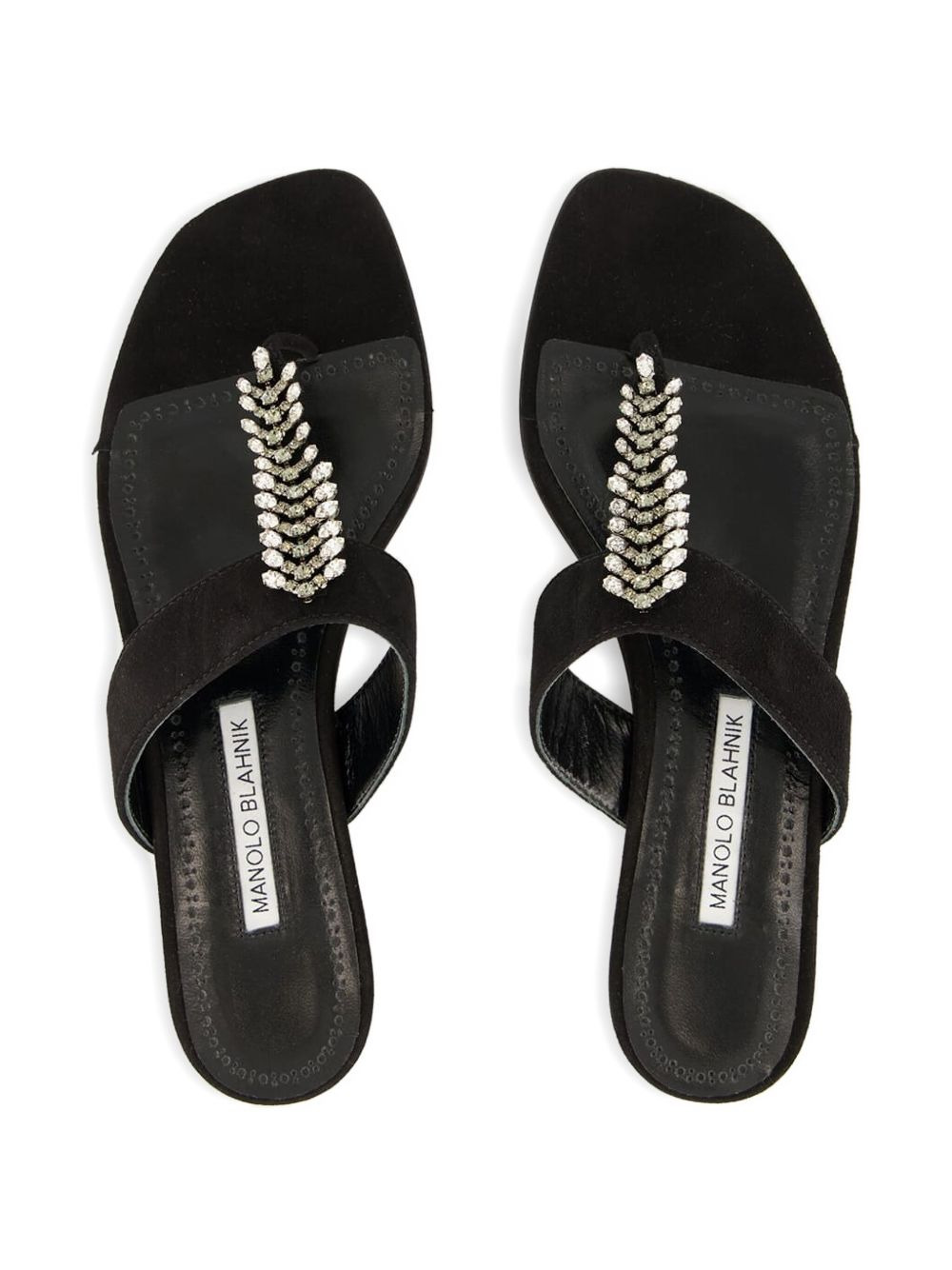crystal-embellished flat sandals - 4