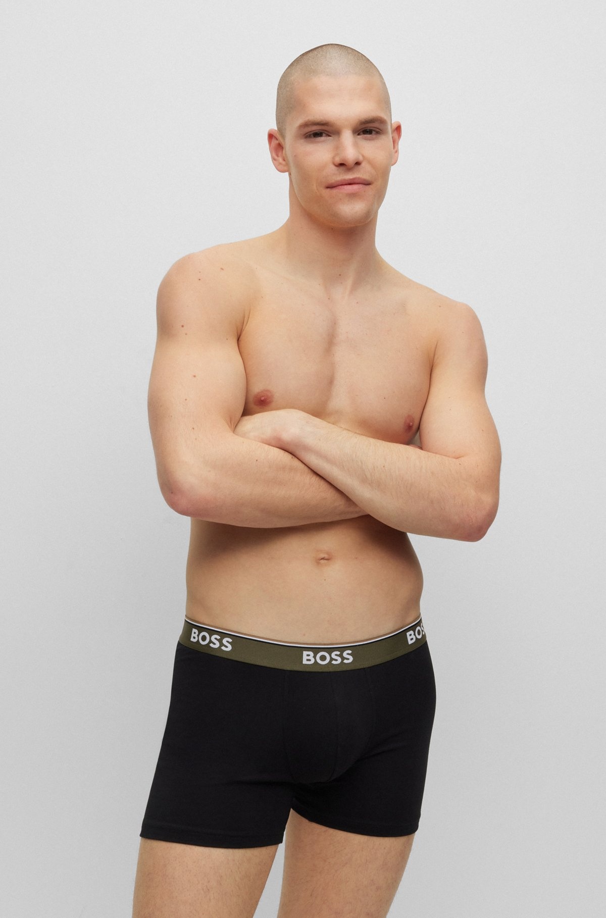THREE-PACK OF STRETCH-COTTON BOXER BRIEFS WITH LOGOS - 2