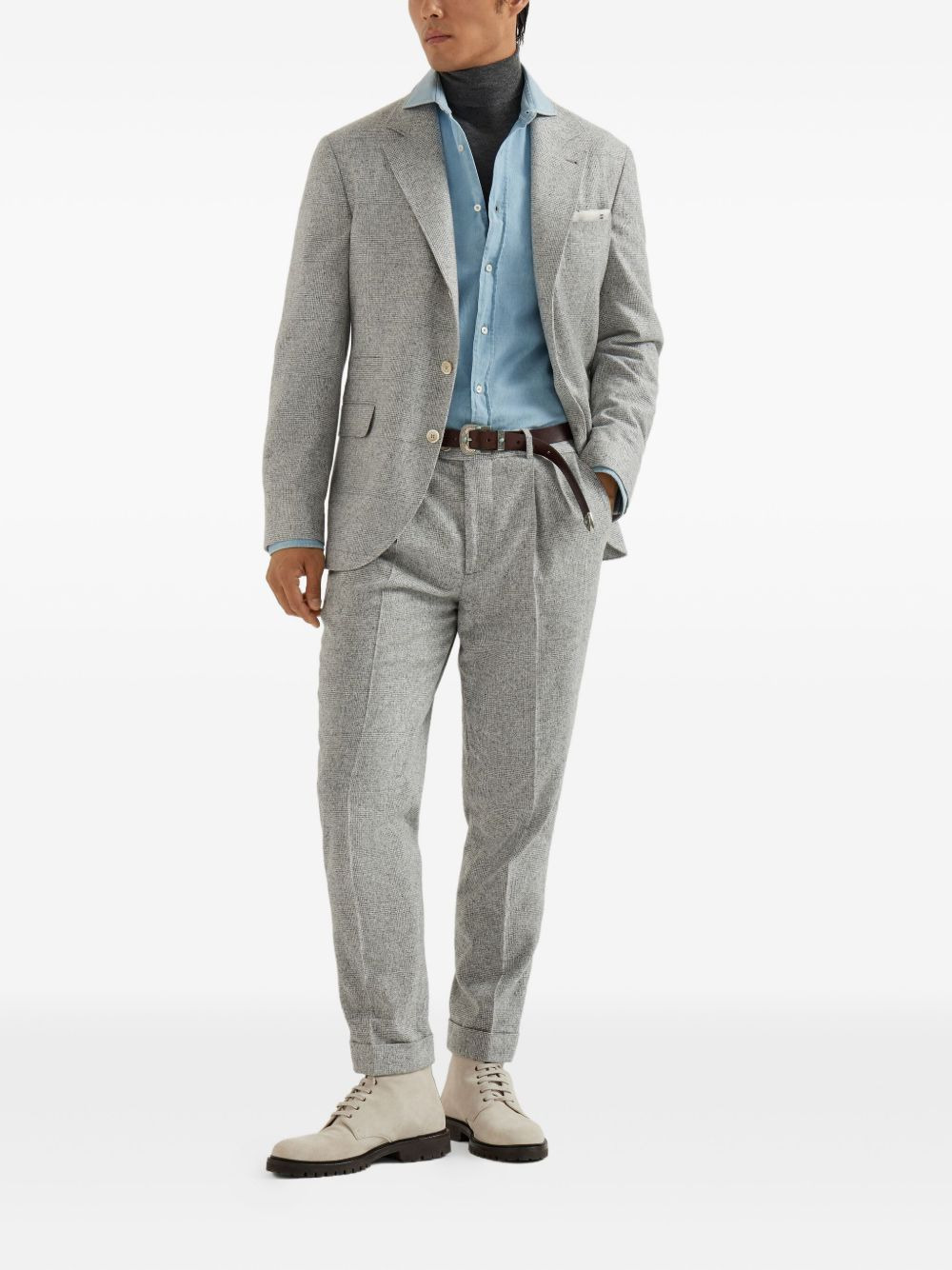 pleated wool-silk blend trousers - 2