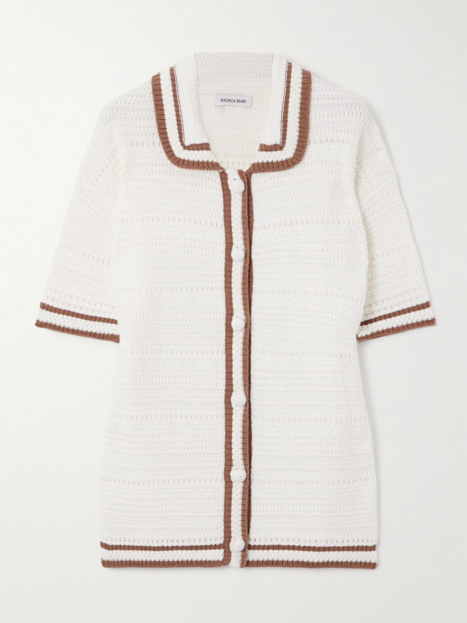 Striped cotton cardigan Off-white - 1