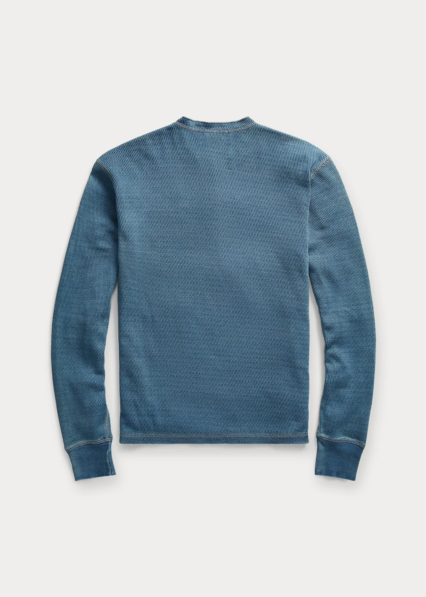Indigo Jacquard-Knit Henley - 2
