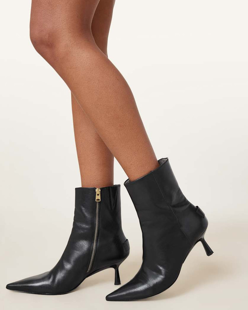ALLSAINTS VIVIAN POINTED TOE LEATHER BOOTS outlook