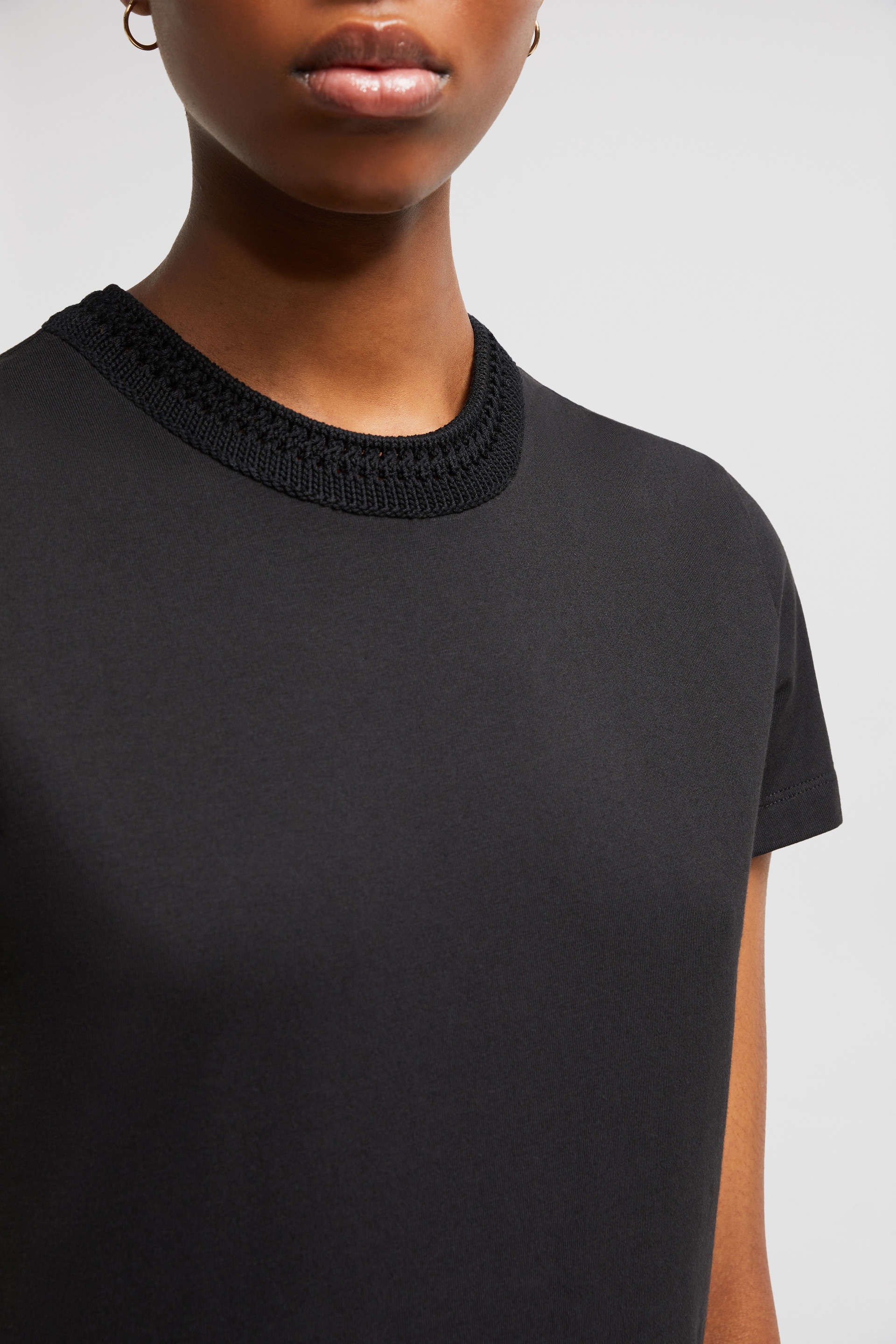 Crochet Accent Cotton T-Shirt - 6