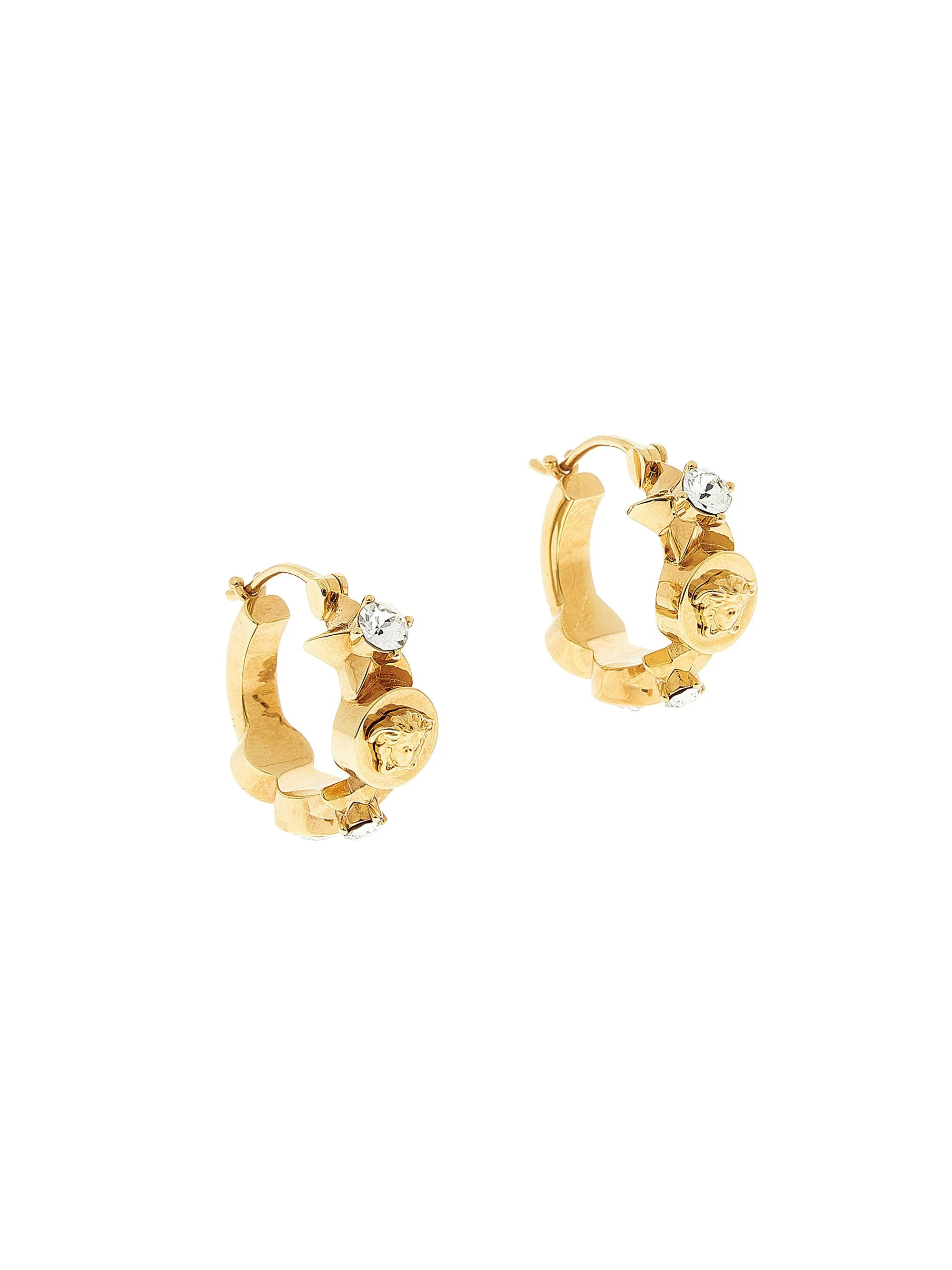 Women's Medusa Star Goldtone & Glass Hoop Earrings - Versace Gold - 1