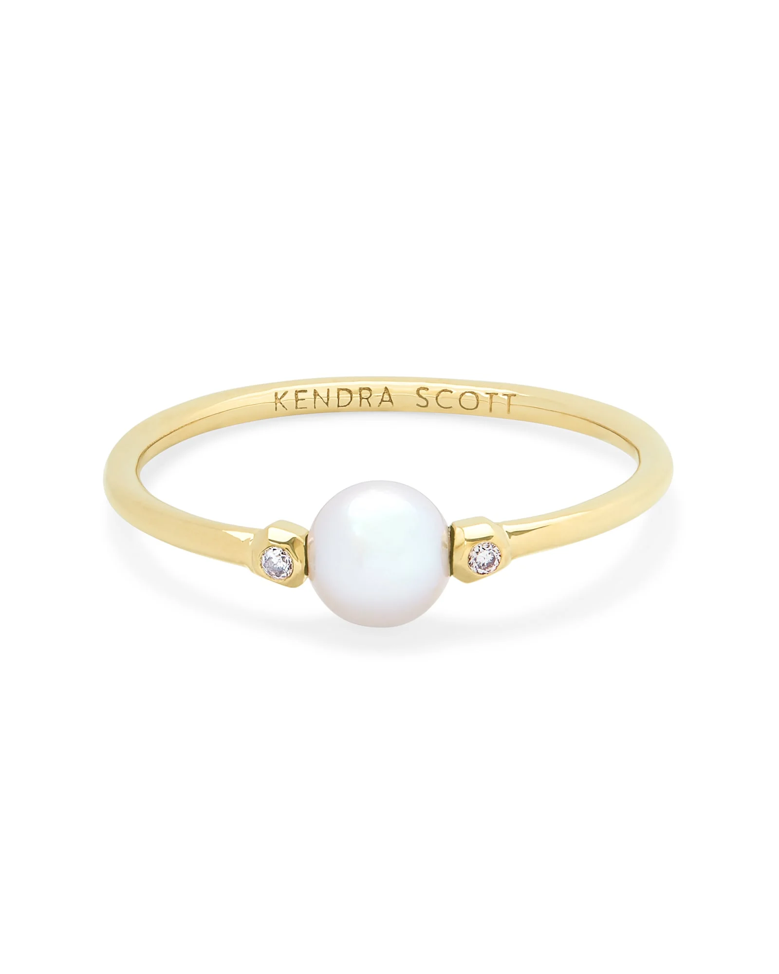 Cathleen 14k Yellow Gold Band Ring Freshwater Cultured Pearl - 1