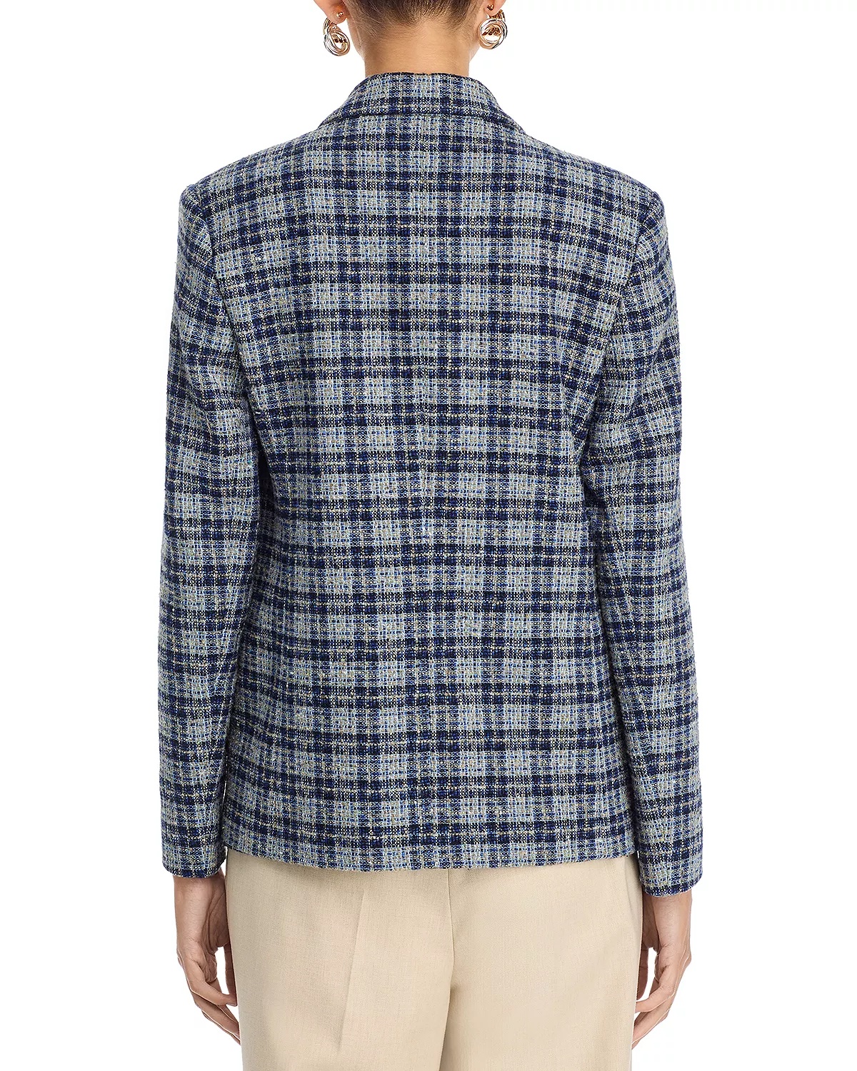 Check Double Breasted Blazer - 4