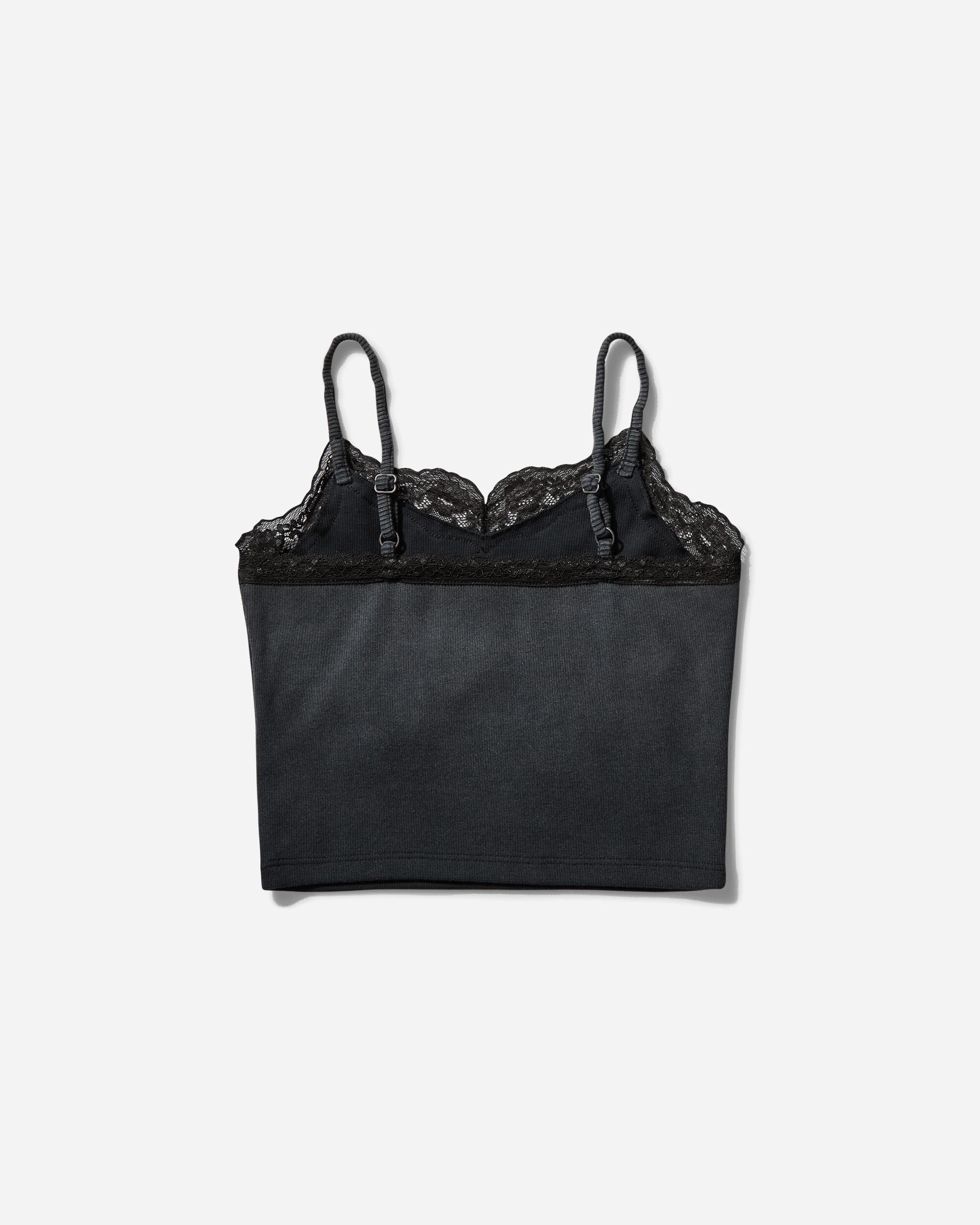 Women's Lace Cami Washed Out Black - 2