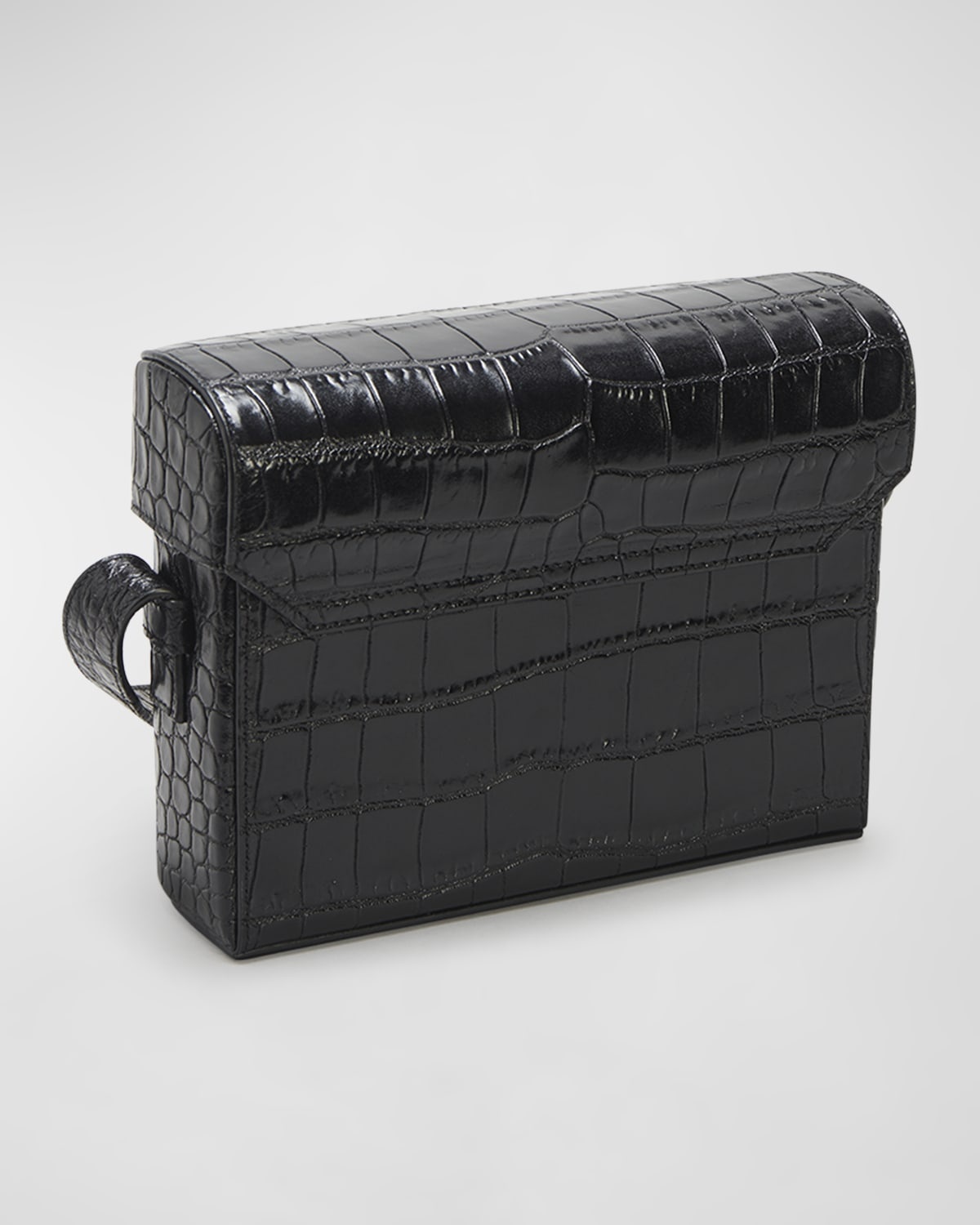 SAINT LAURENT June Box YSL Crossbody Bag in Croc-Embossed Leather ...