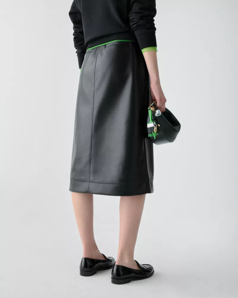 Faux Nappa Midi Skirt 4