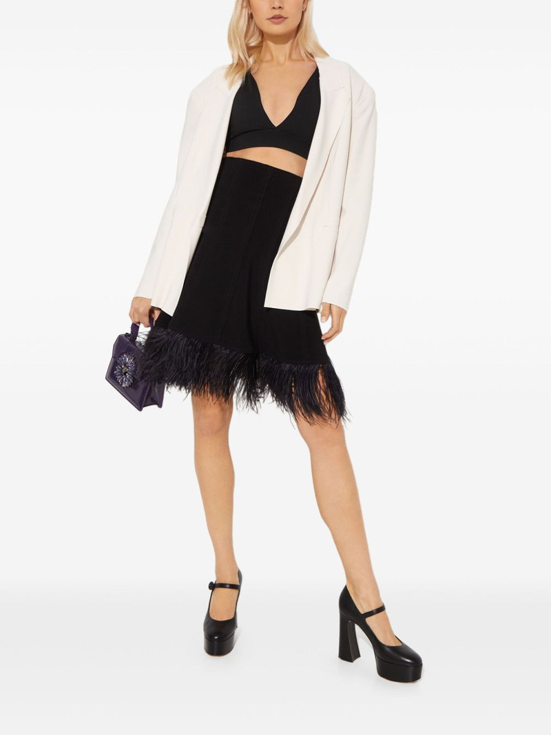 NORMA KAMALI feather-trim skirt outlook