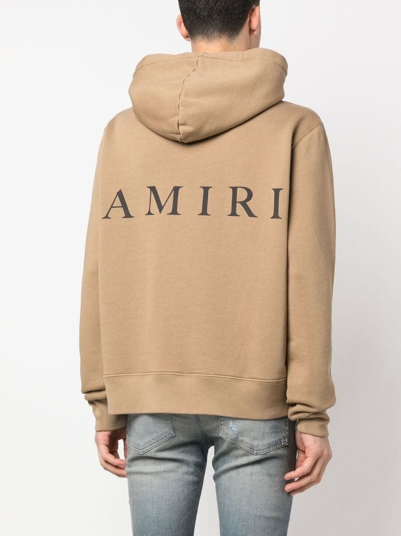 logo-print cotton hoodie - 4
