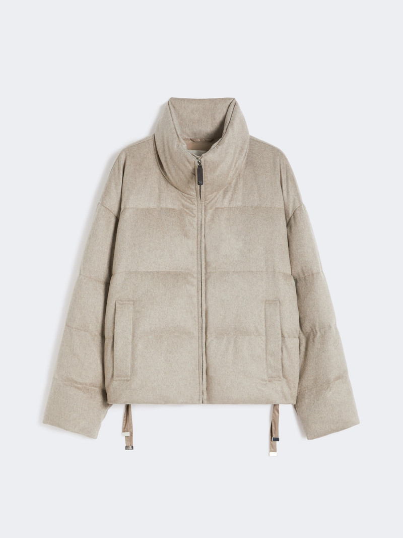 DESTINO Water-repellent canvas and camel down jacket - SAND 1