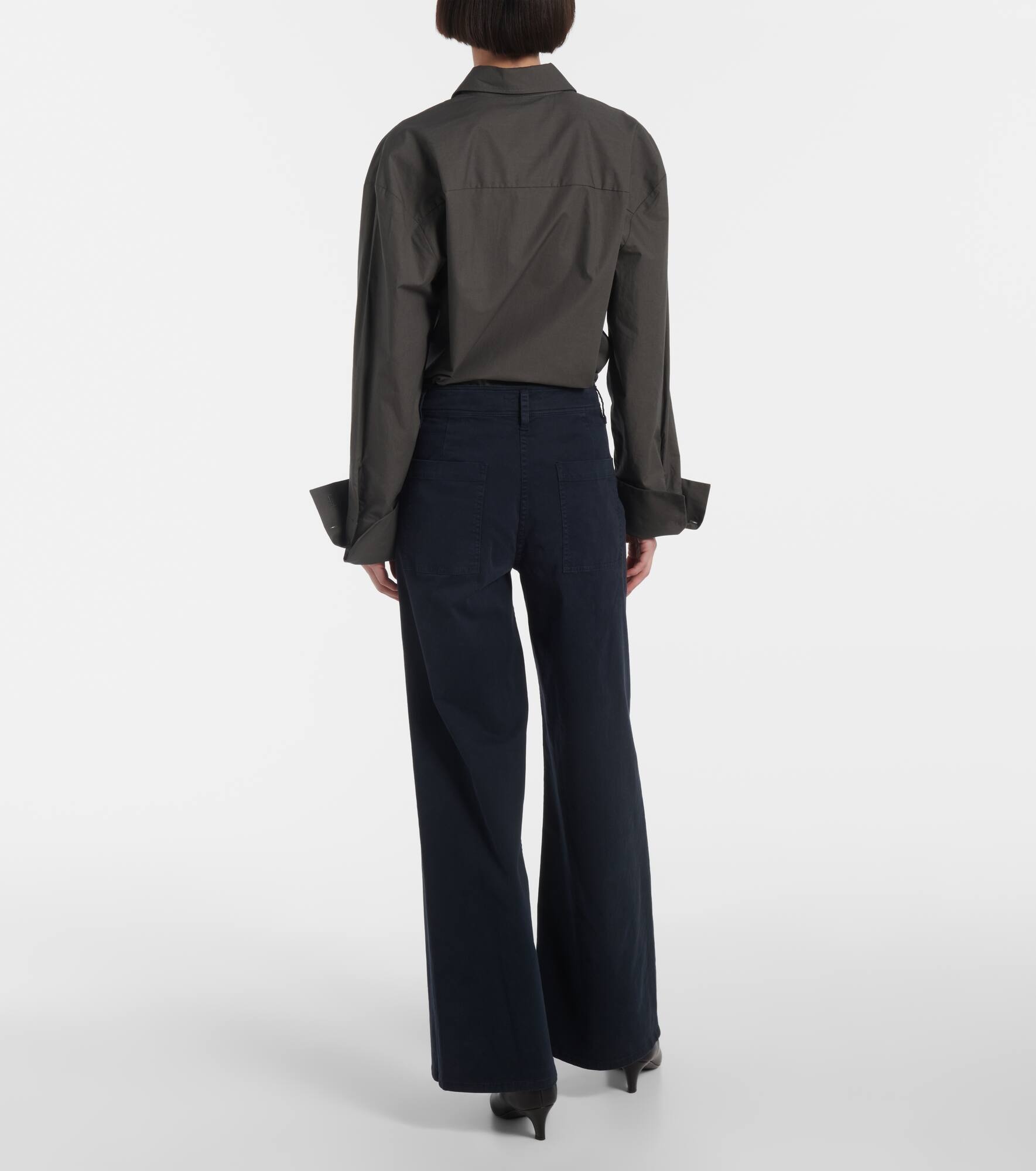 Megan cotton wide-leg pants - 3