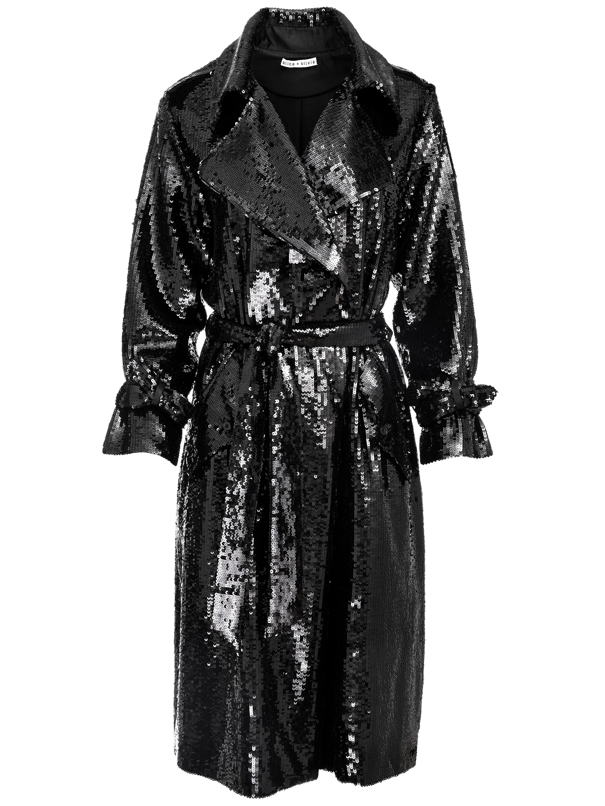 NEVADA SEQUIN EMBELLISHED TRENCH COAT - 1