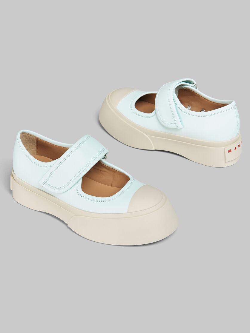 LIGHT BLUE NAPPA LEATHER MARY JANE SNEAKER - 5