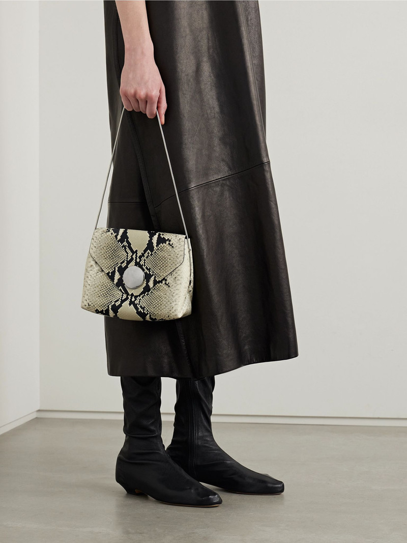 KHAITE Bobbi snake-effect leather shoulder bag Neutral outlook