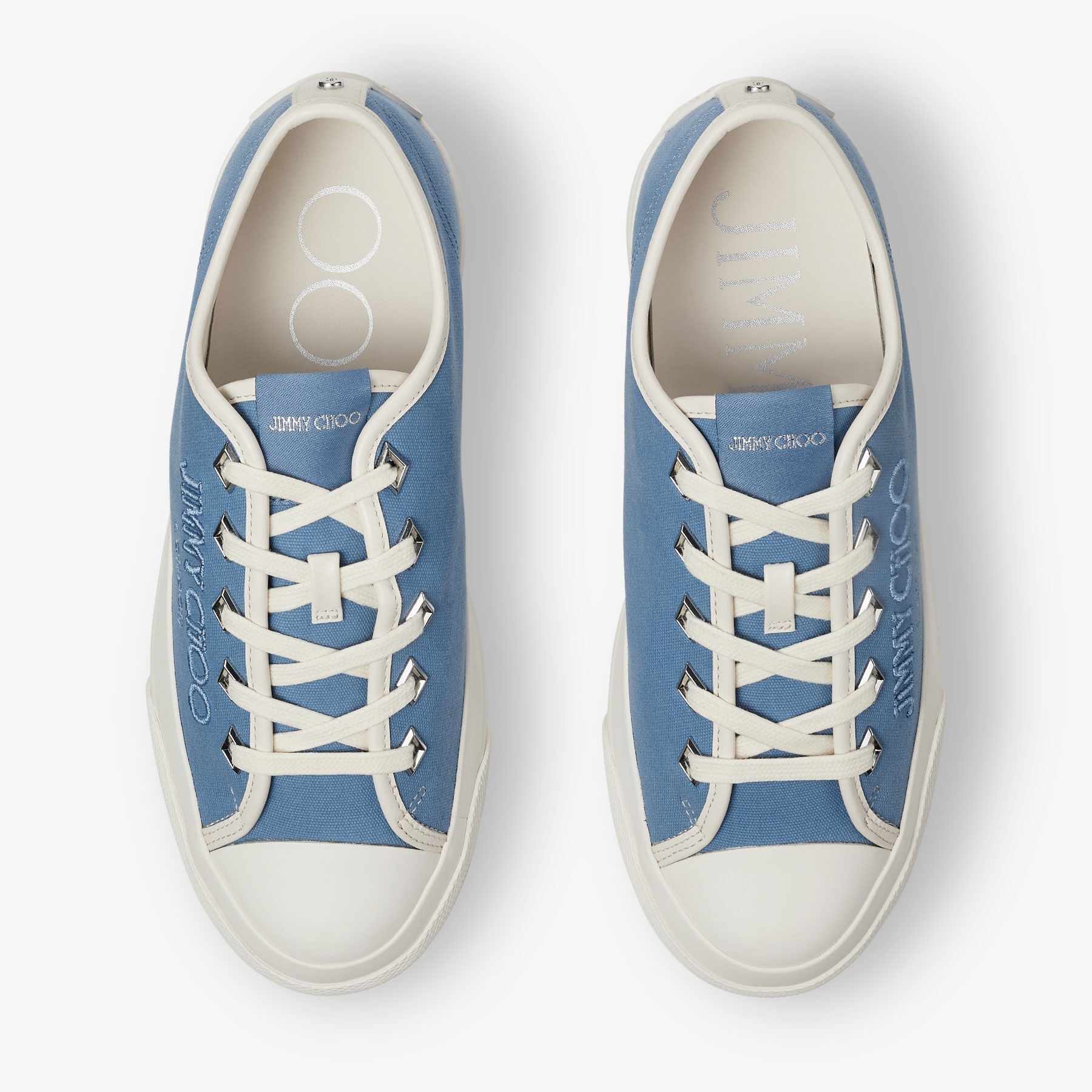 Palma Maxi/F
Denim and Latte Canvas Platform Trainers with Embroidered Logo - 4