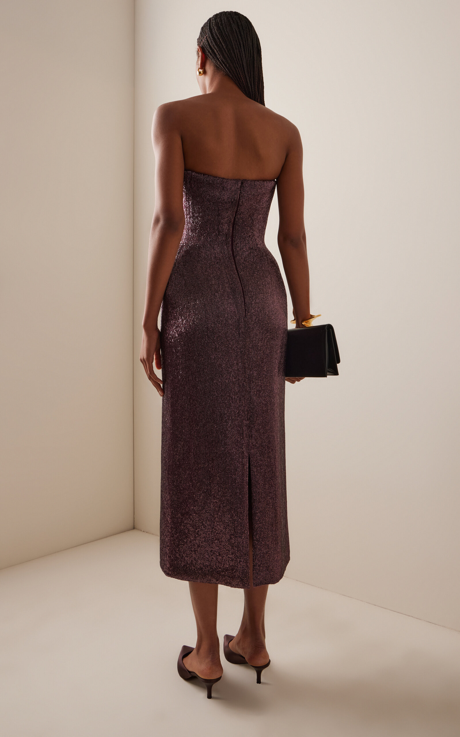 Ivy Beaded Midi Dress burgundy - 4