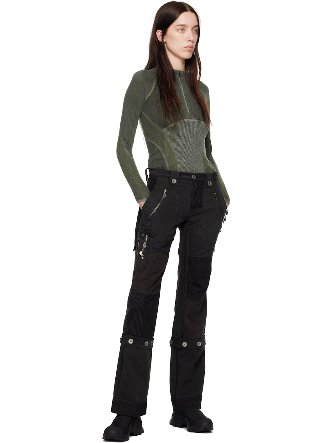 Khaki Half-Zip Raglan Sweater - 5