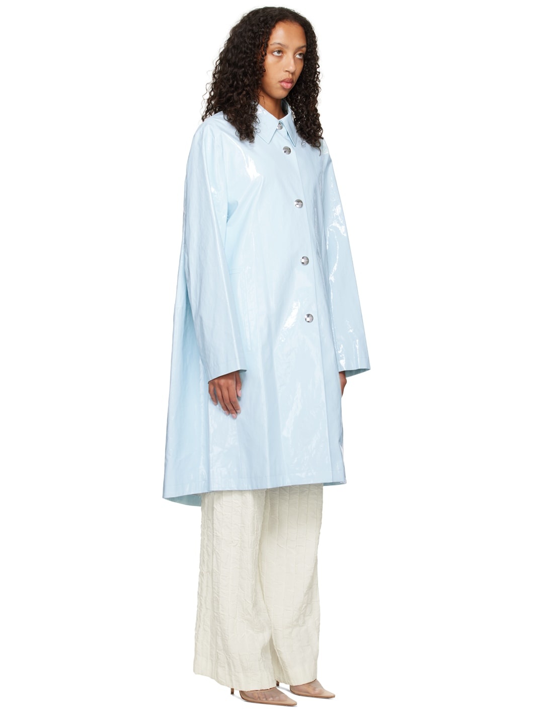 Blue Cocoon Coat - 2