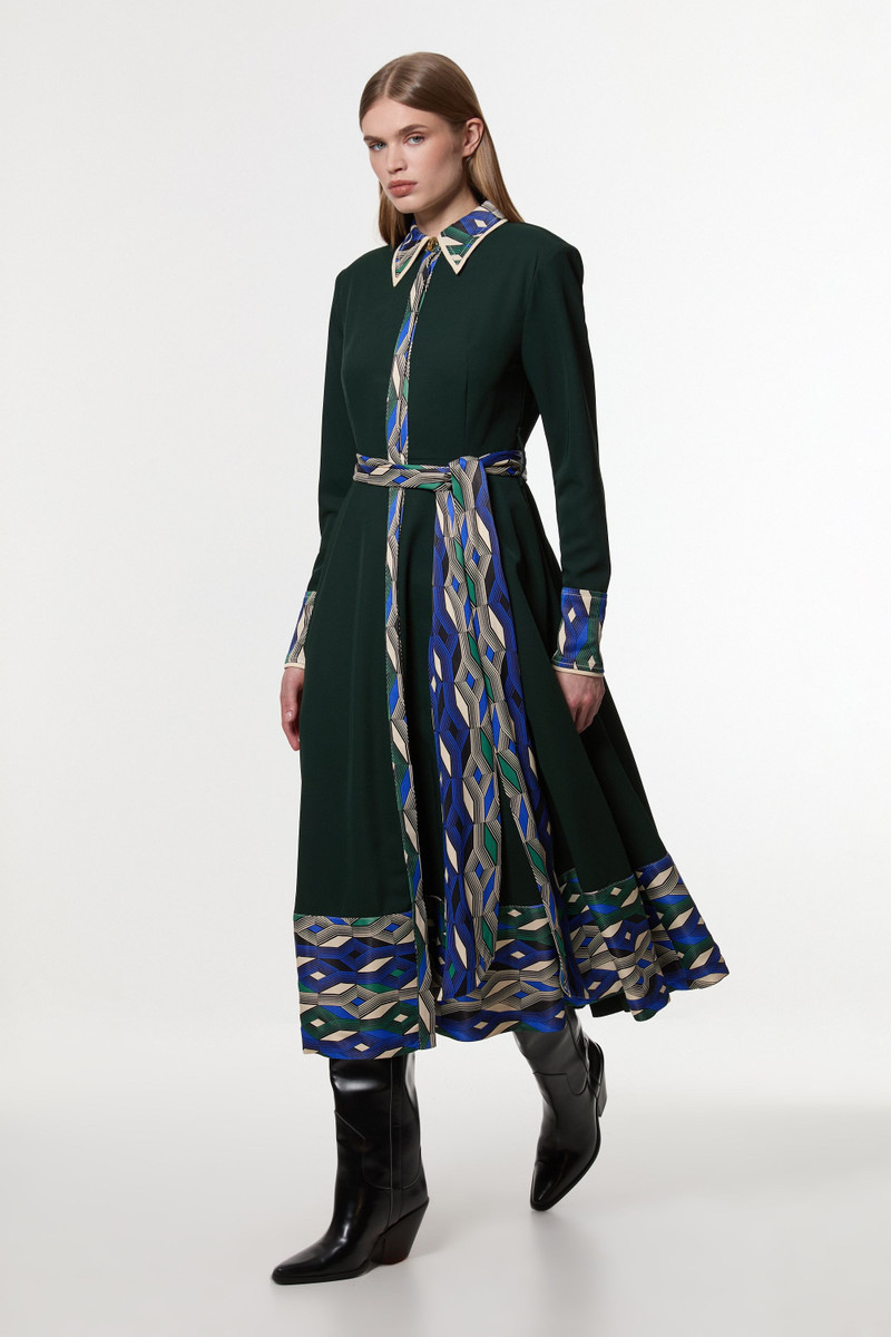 Amelia Graham Printed Twill Border Print Maxi Dress 3
