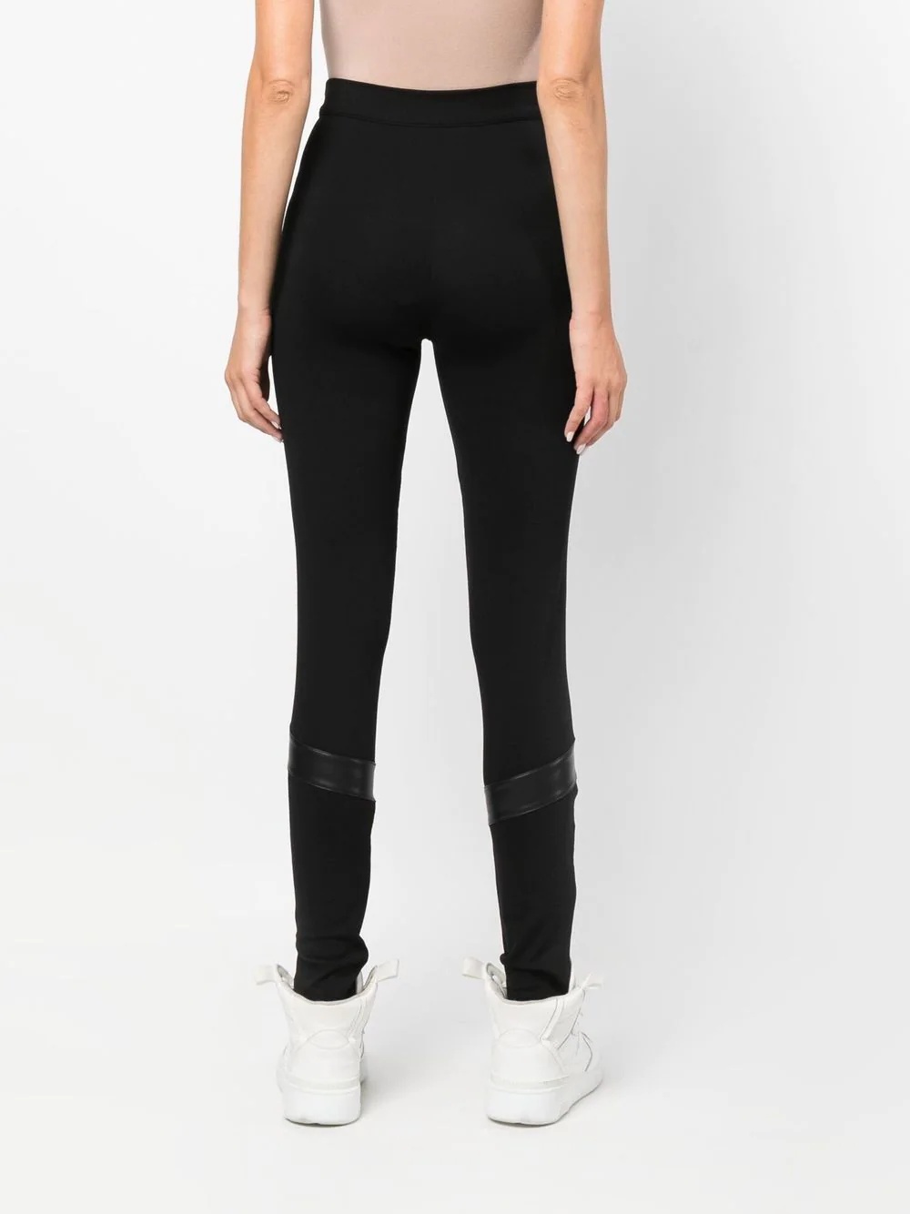Super high-waisted denim-leggings - 4