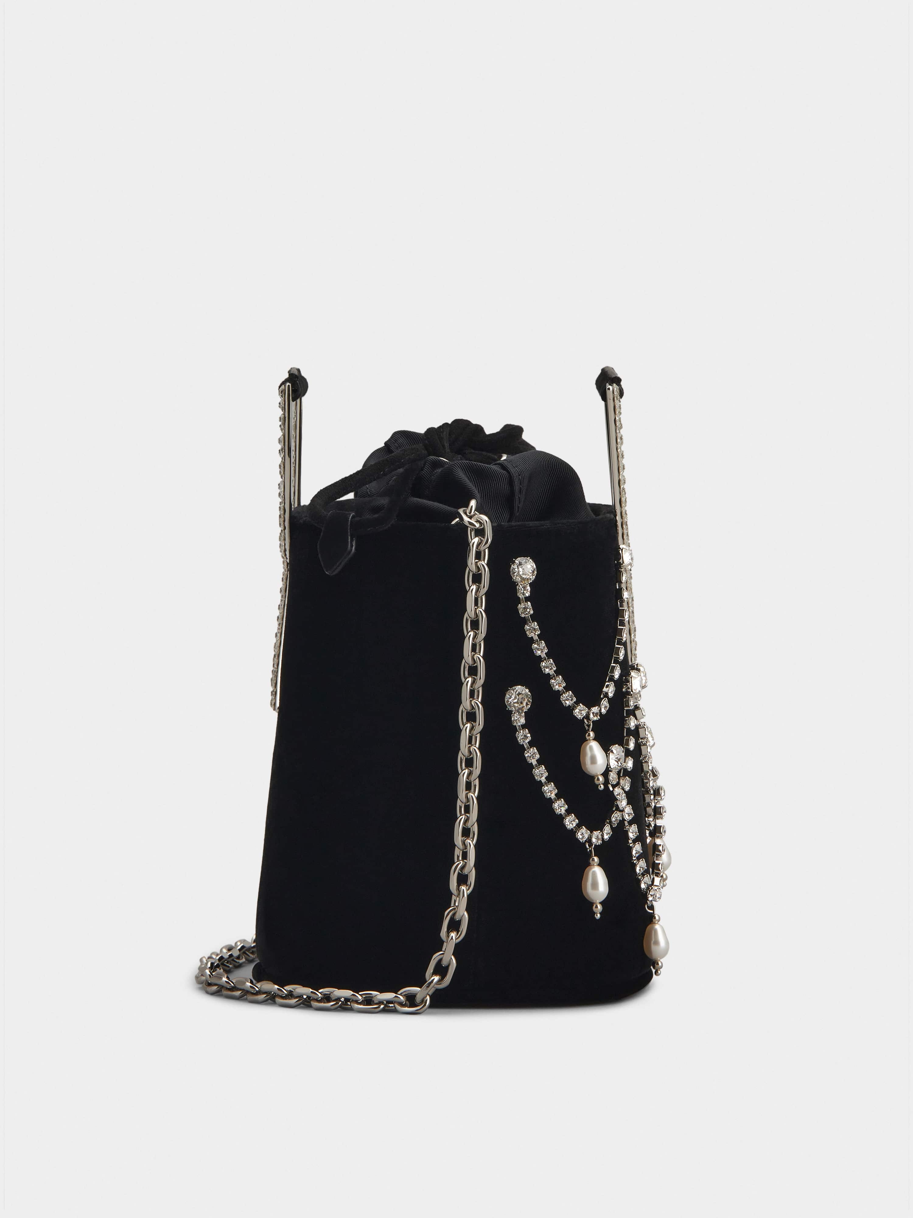 RV Strass Pendant Mini Bag in Velvet - 3