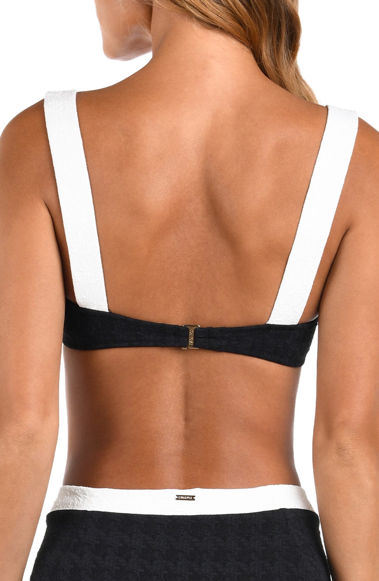 L'AGENCE Alexandria Colorblock Bikini Top in Black at Nordstrom - 2