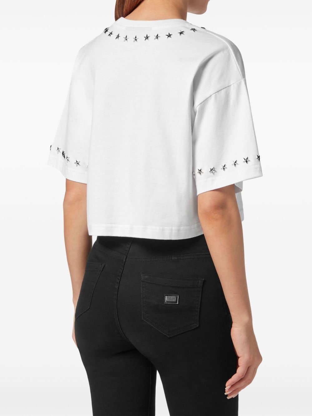 star-studded cotton cropped top - 4