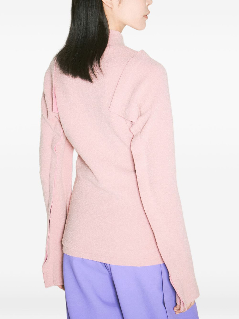 fluted-sleeve mock-neck top 3