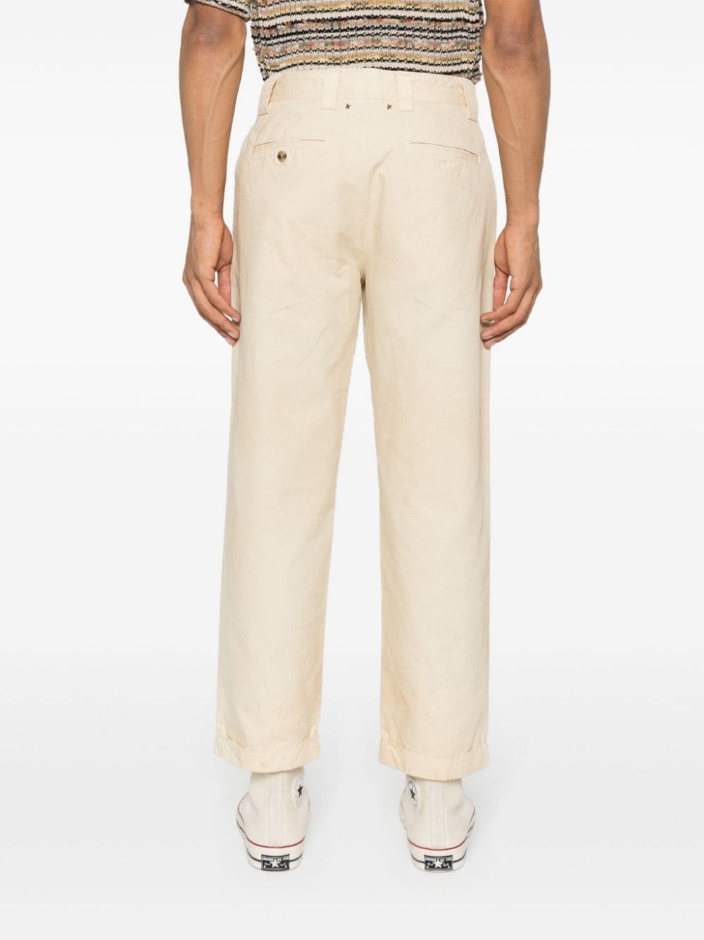 canvas straight-leg trousers - 4