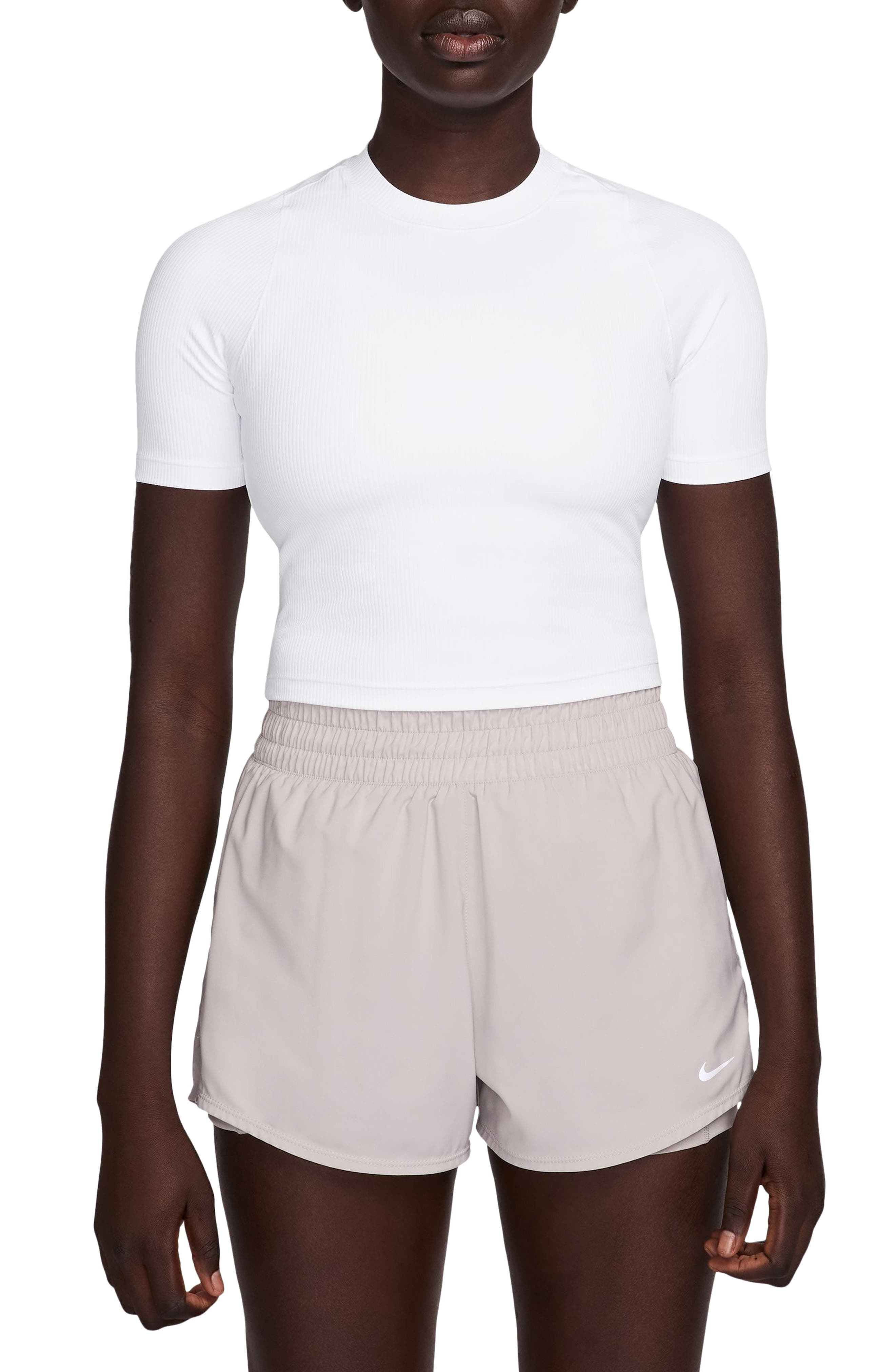 Nike Zenvy Dri-FIT Rib T-Shirt in White at Nordstrom - 1