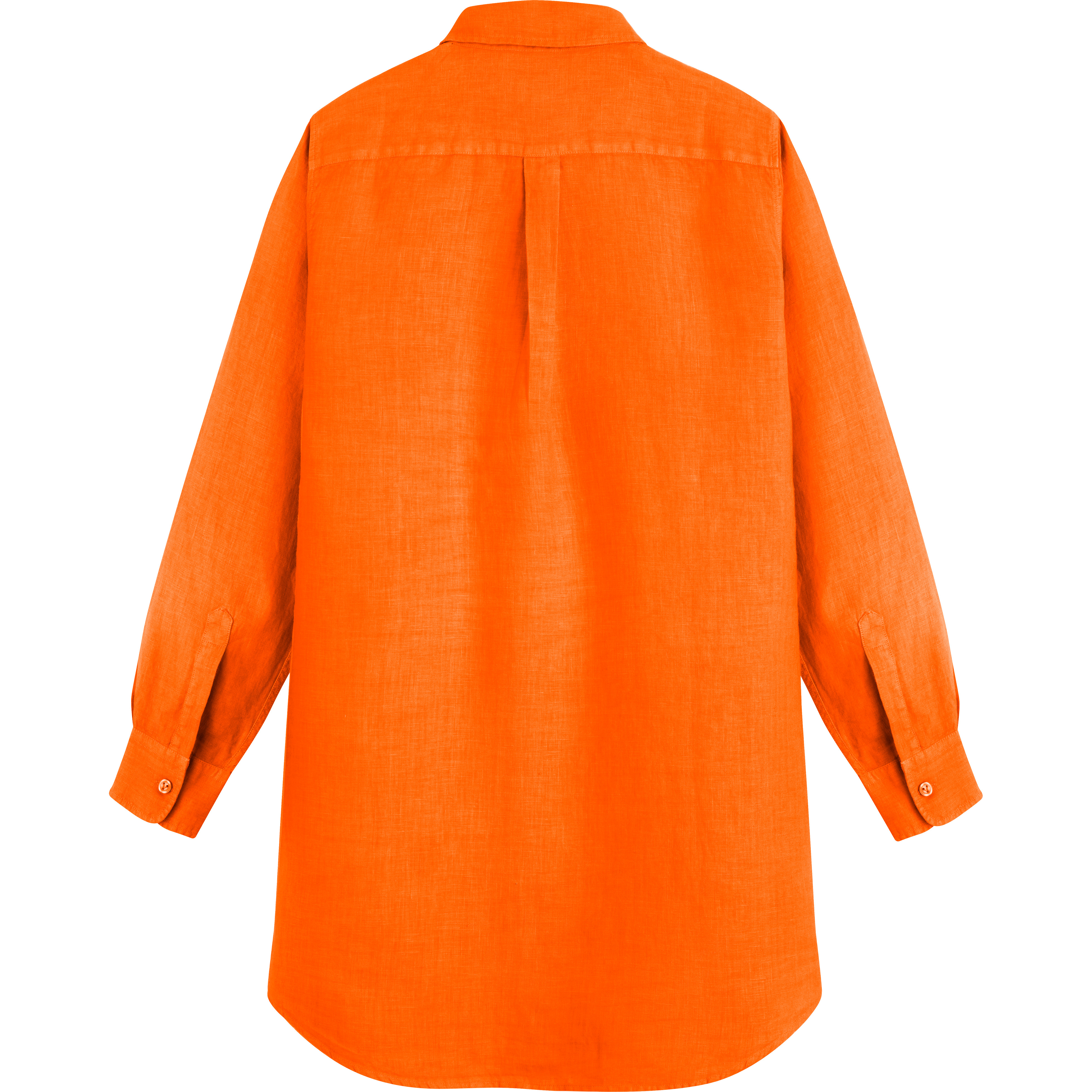 Women Linen Shirt Dress Solid - 2