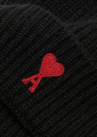 AMI Paris Logo-embroidered ribbed wool beanie outlook